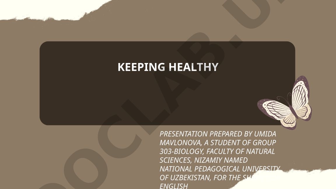 Keeping Healthy