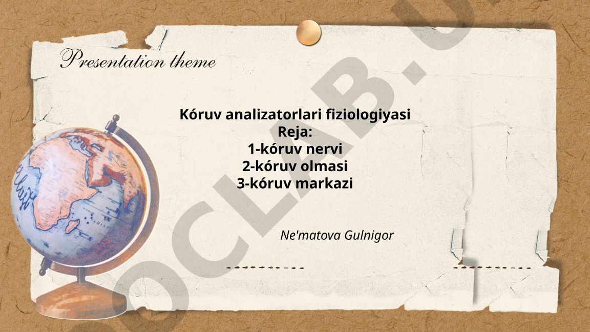 Kóruv analizatorlari fiziologiyasi