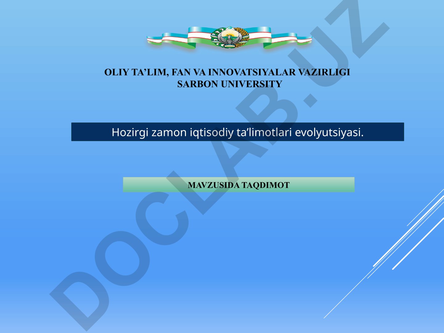Hozirgi zamon iqtisodiy ta'limotlari evolyutsiyasi