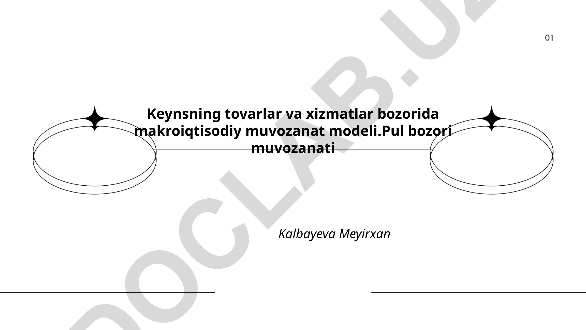 Keynsning tovarlar va xizmatlar bozorida makroiqtisodiy muvozanat modeli va pul bozori muvozanati