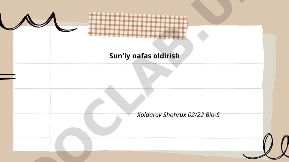 Sun'iy nafas oldirish: ta'rifi, maqsadi va ko'rsatmalari