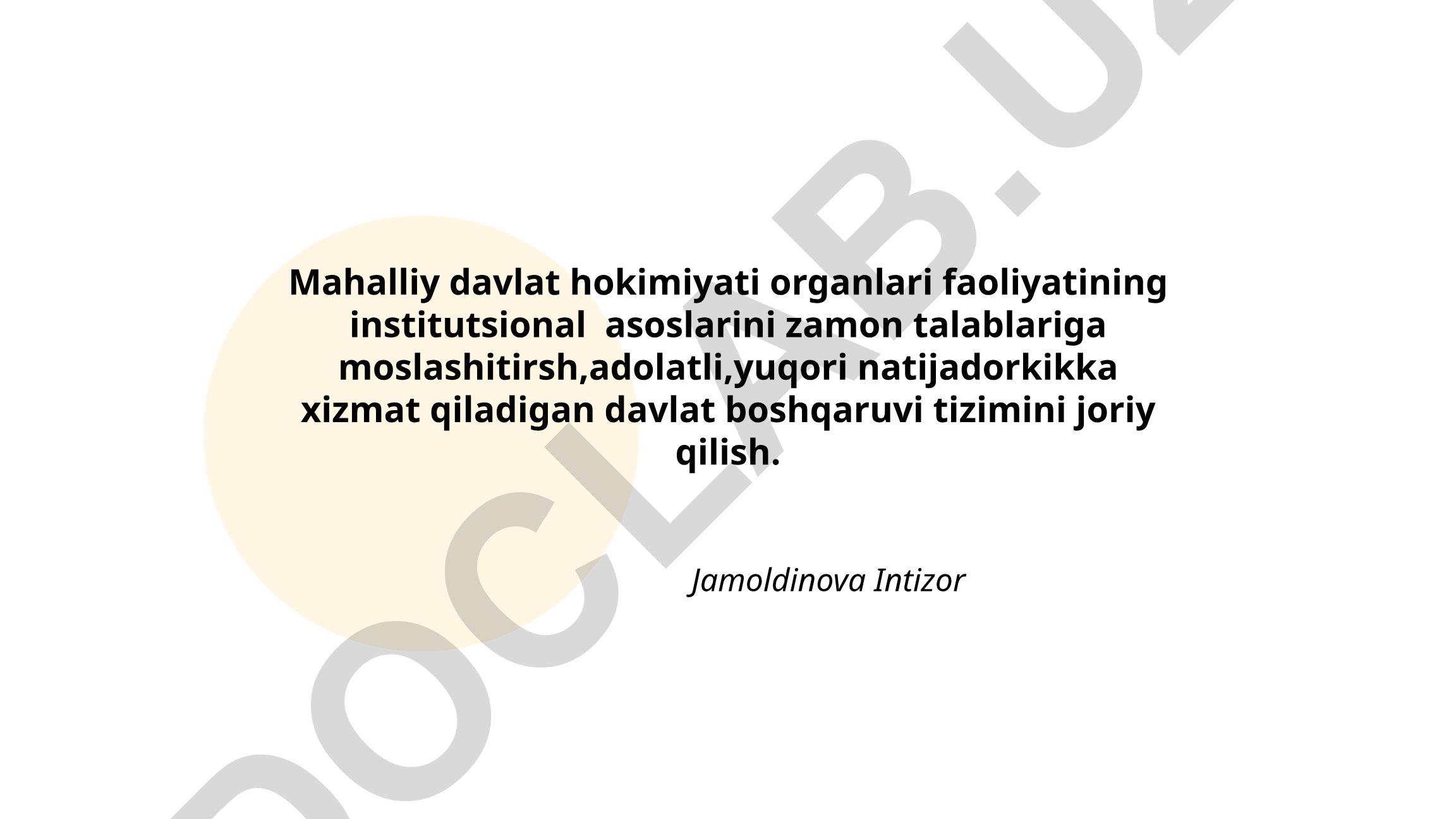 Mahalliy davlat hokimiyati organlari faoliyatining institutsional asoslarini zamon talablariga moslashtirish