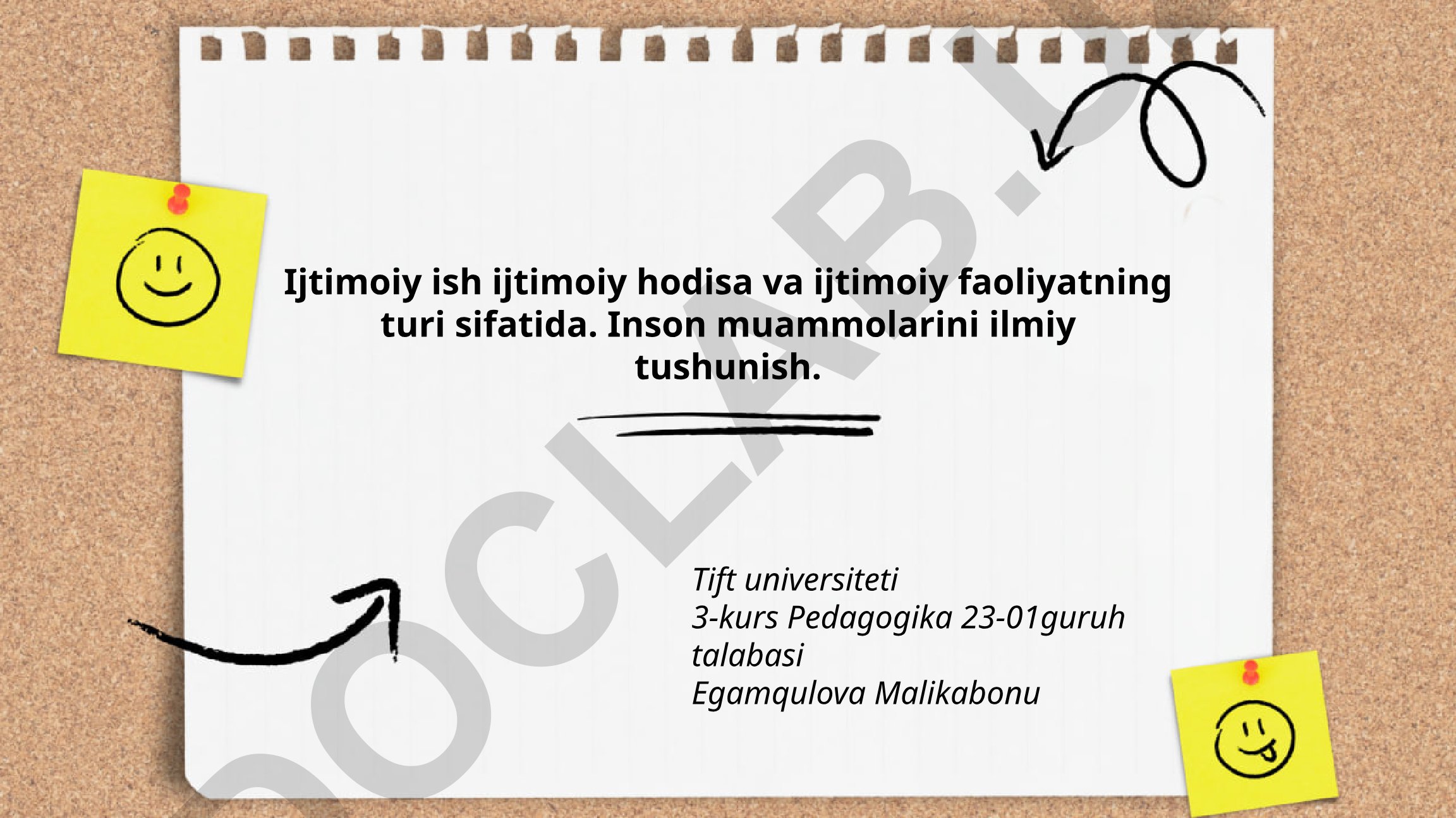 Ijtimoiy ish tushunchasi, xususiyatlari va faoliyat turlari