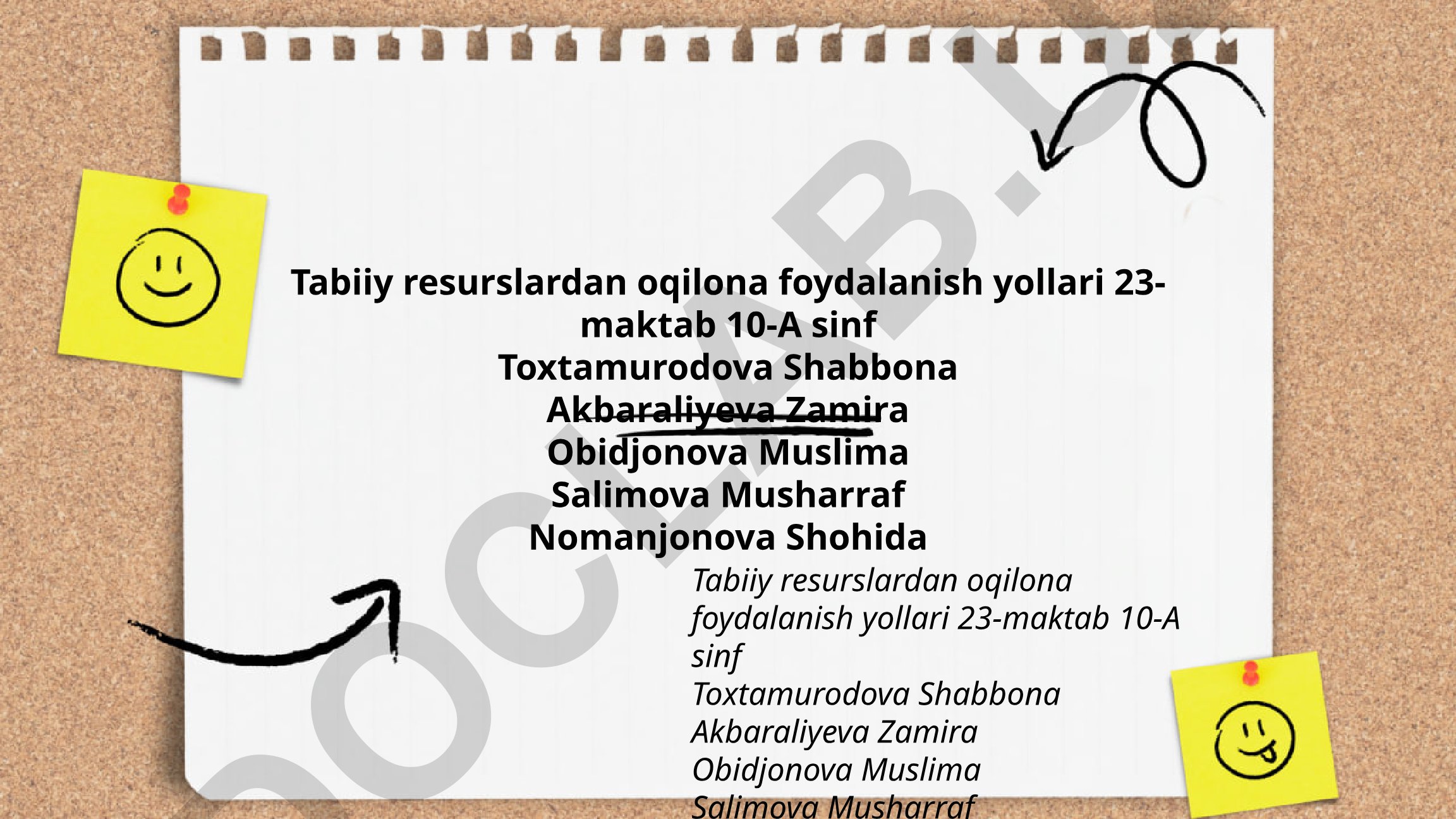 Tabiiy resurslardan oqilona foydalanish yollari