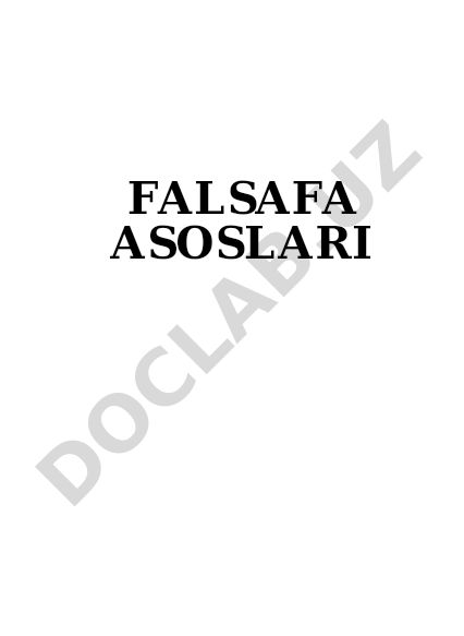 Falsafa asoslari