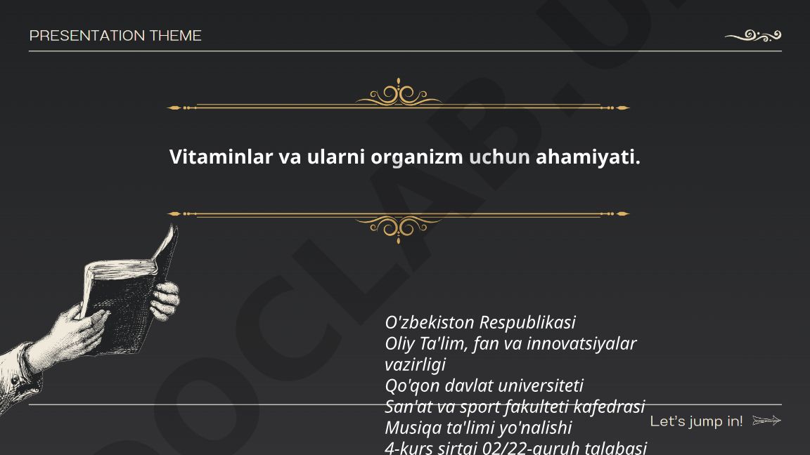 Vitaminlar va ularni organizm uchun ahamiyati