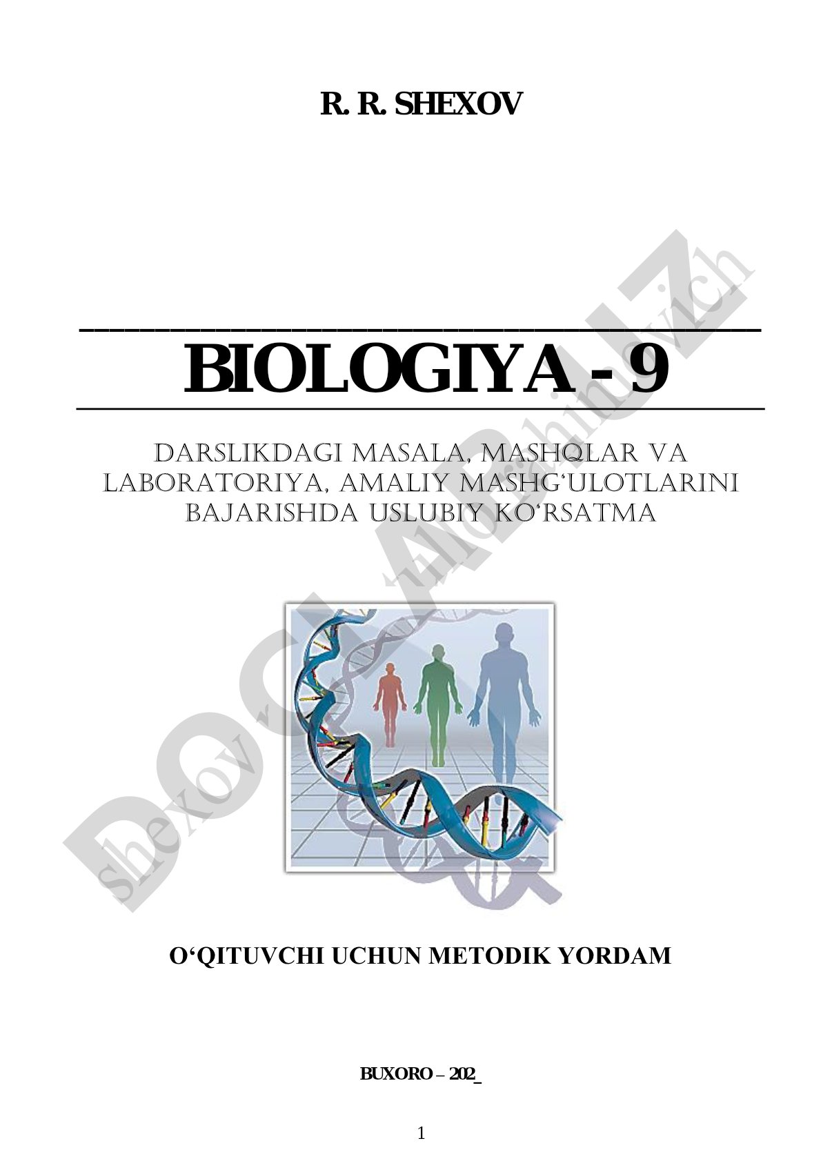 Biologiya 9-sinf darsligi uchun metodik ko'rsatma
