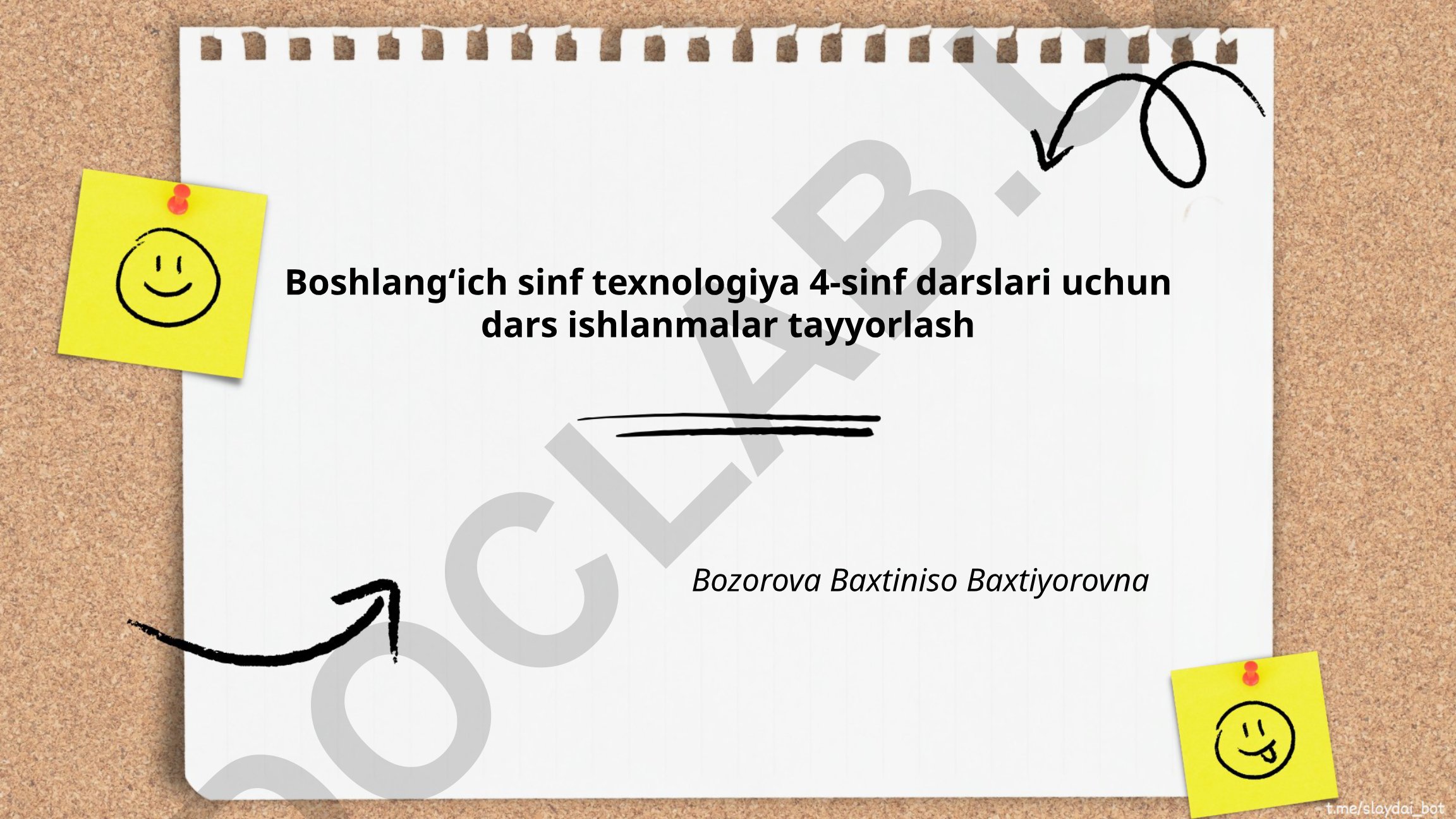 Boshlangʻich sinf texnologiya 4-sinf darslari uchun dars ishlanmalari