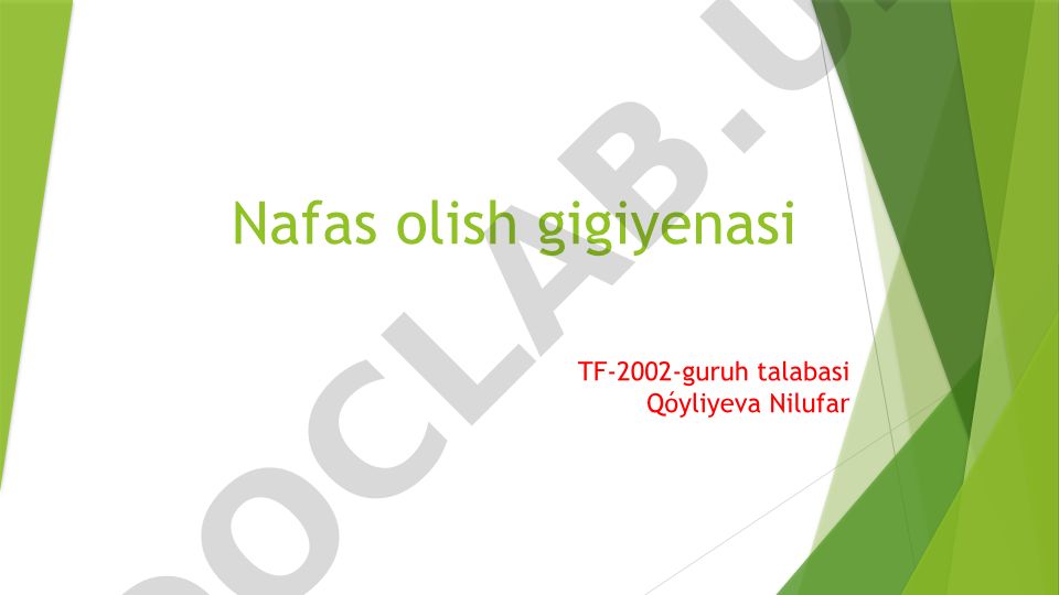 Nafas olish gigiyenasi
