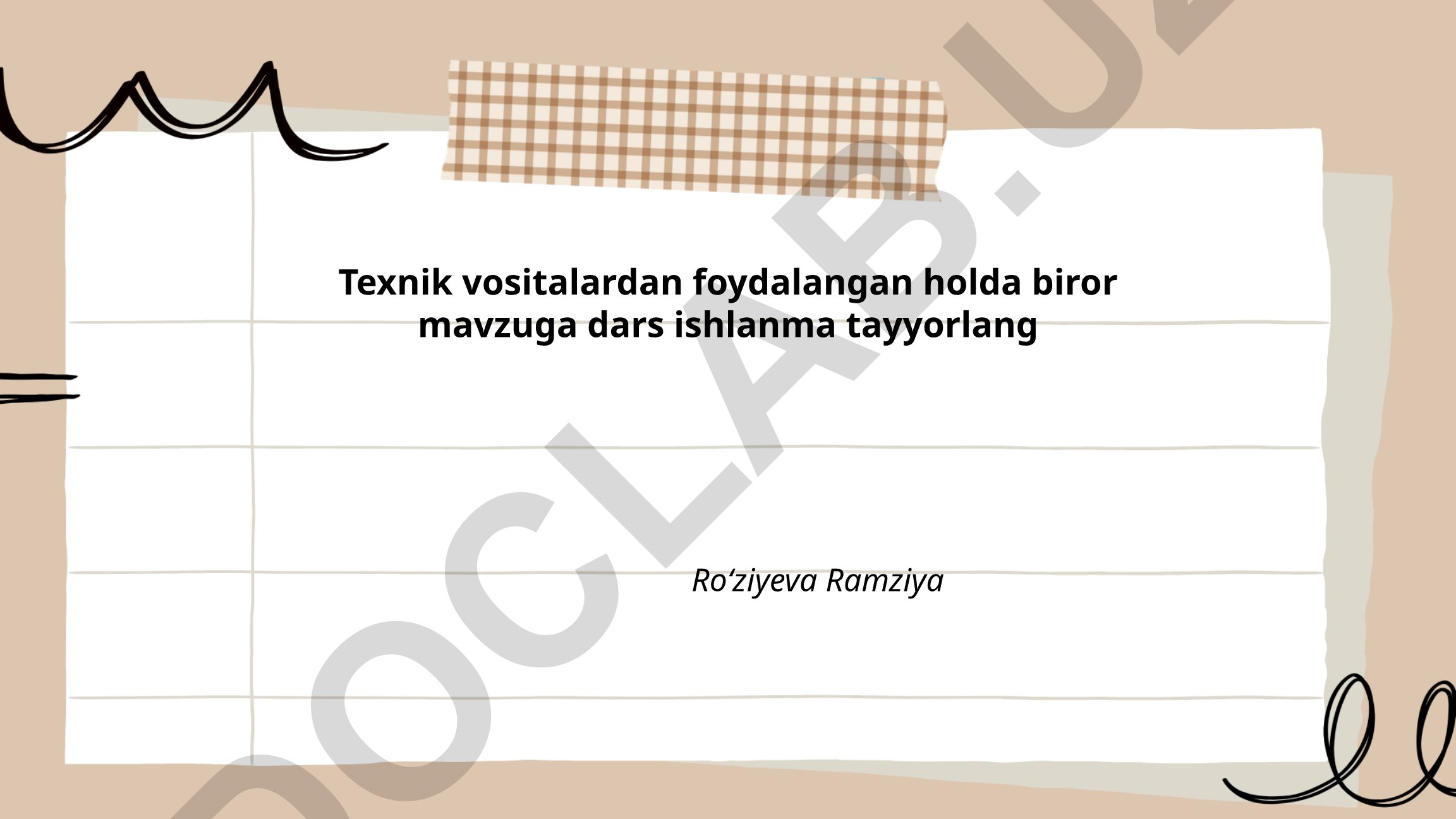 Texnik vositalar yordamida matematika, geometriya va fizika dars ishlanmalari