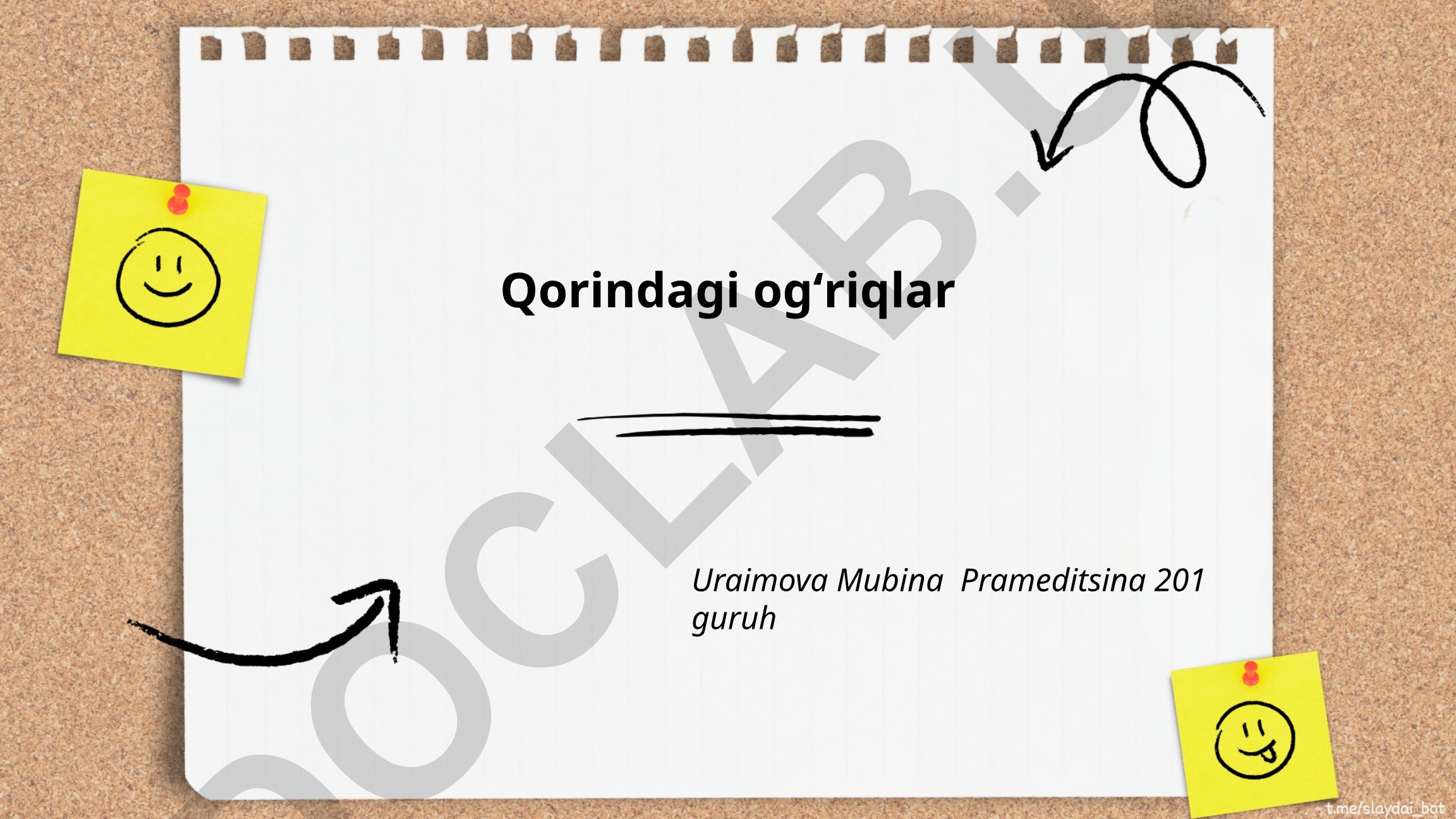 Qorindagi ogʻriqlar sabablari, turlari va belgilari