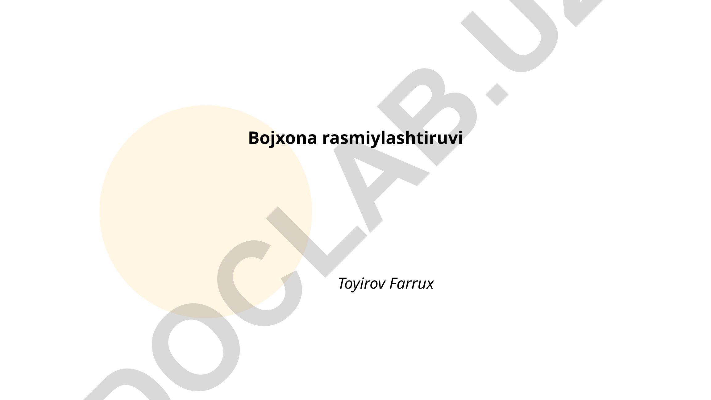 Bojxona rasmiylashtiruvi tartibi va hujjatlari