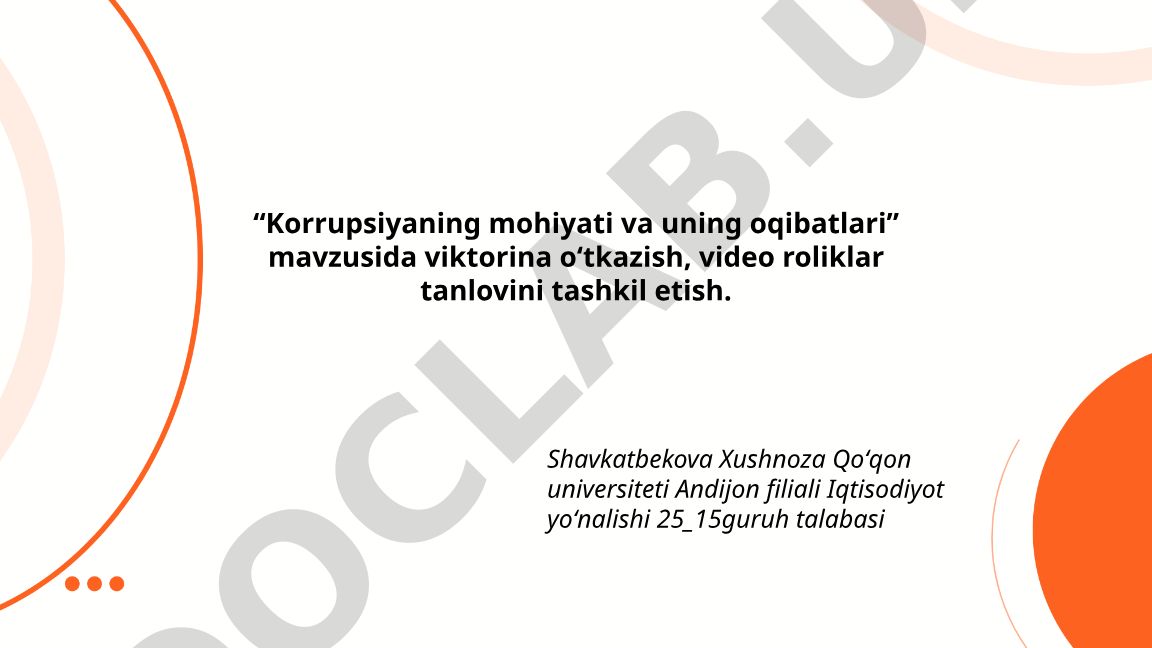 Korrupsiyaning mohiyati va uning oqibatlari