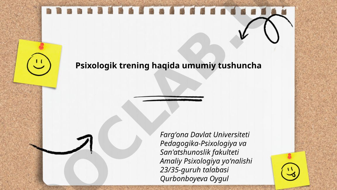 Psixologik treningning taʼrif, maqsad va tarixiy rivojlanishi