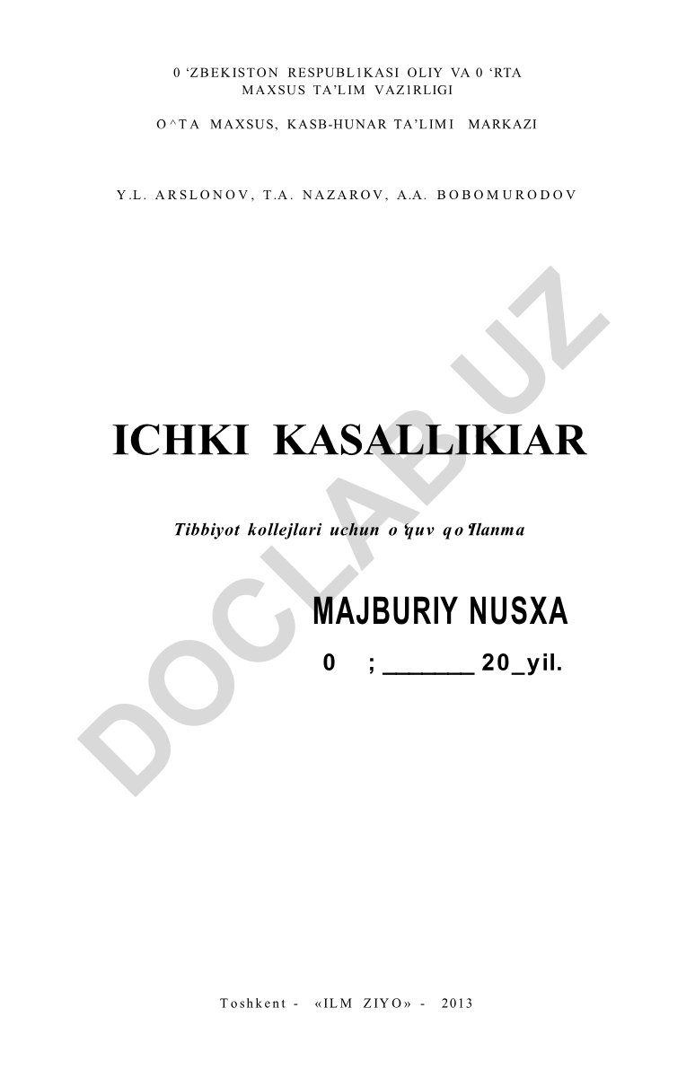 Ichki kasalliklar