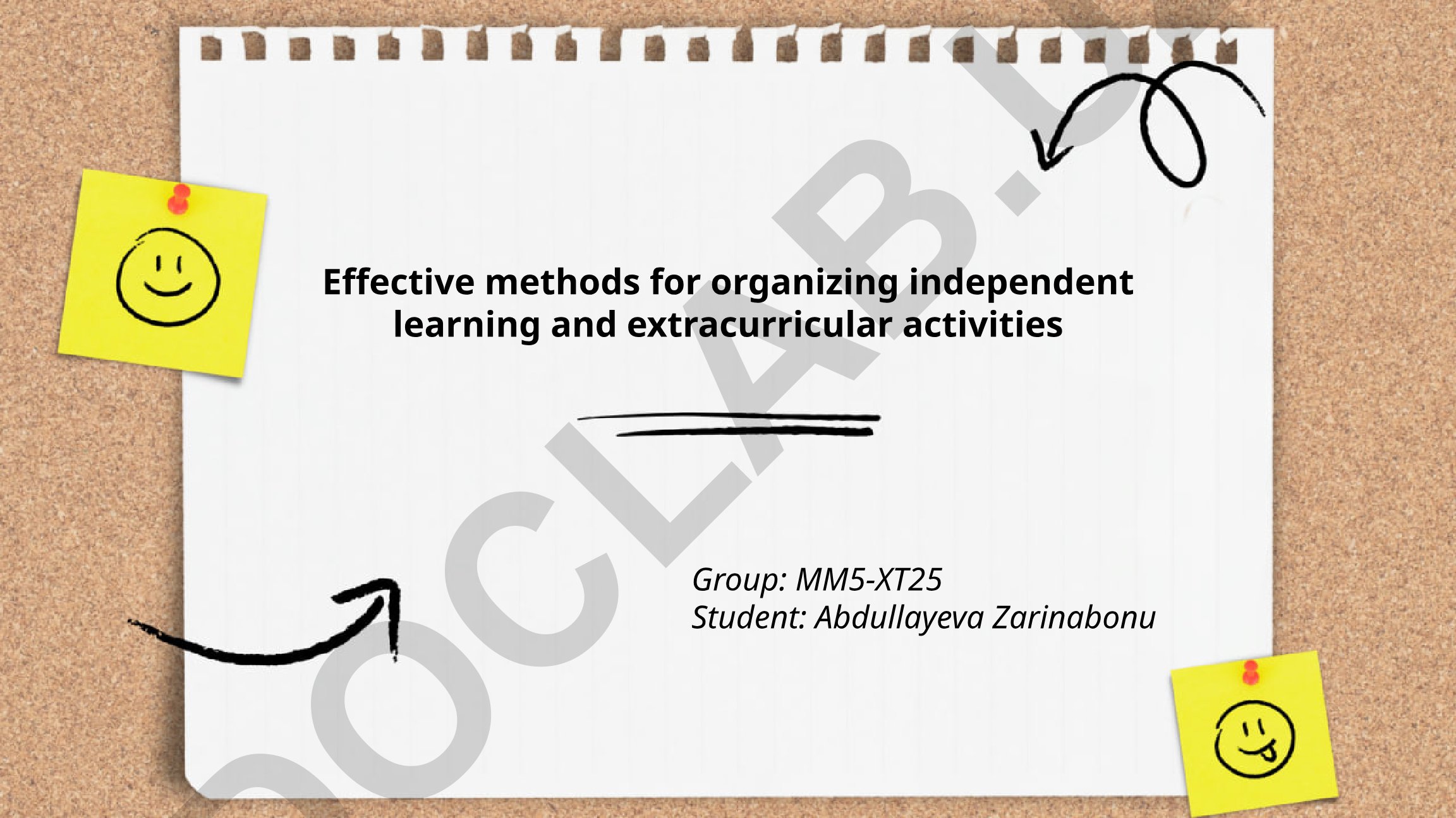 Effective methods for organizing independent learning and extracurricular activities
