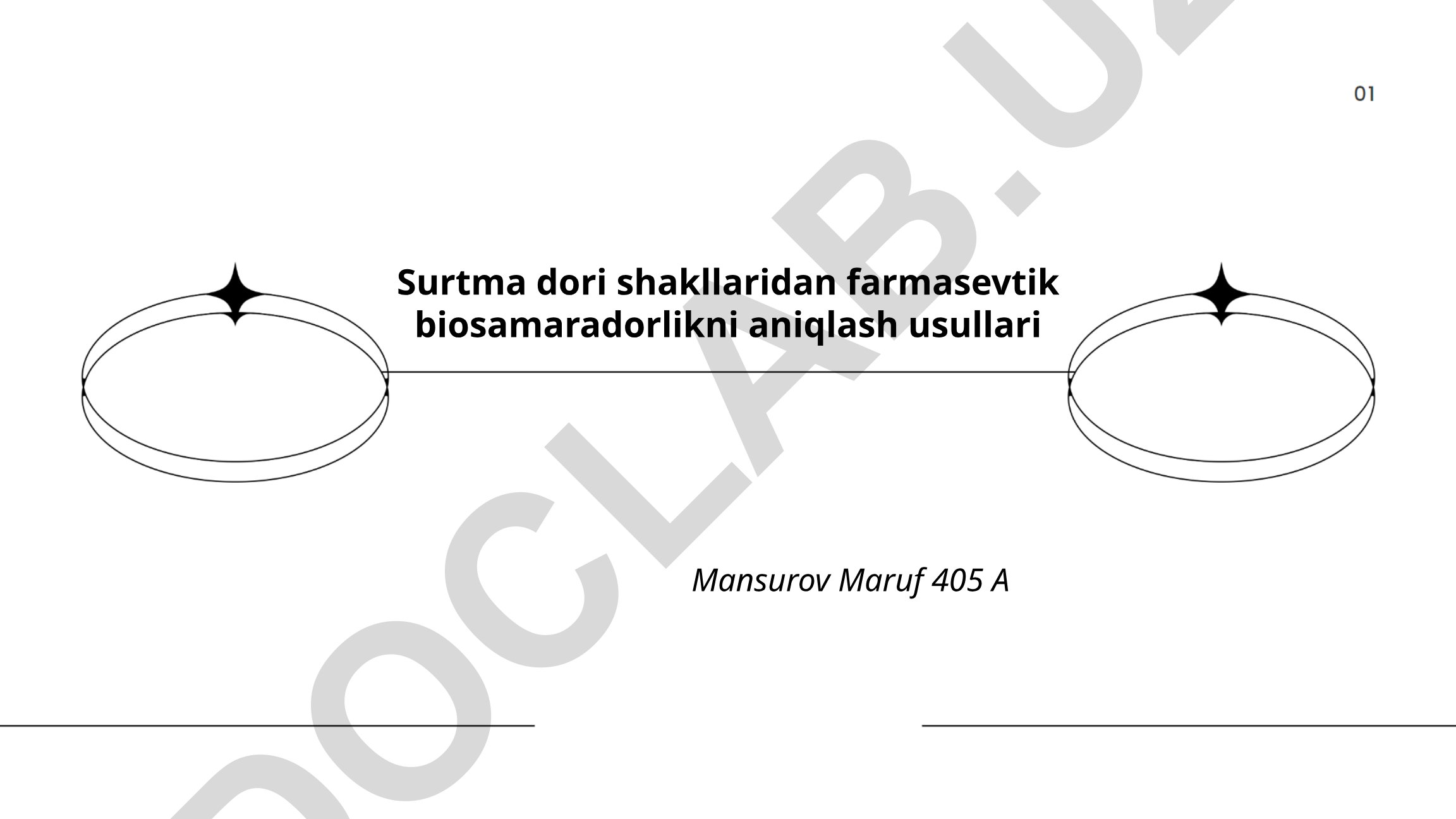 Surtma dori shakllaridan farmasevtik biosamaradorlikni aniqlash usullari