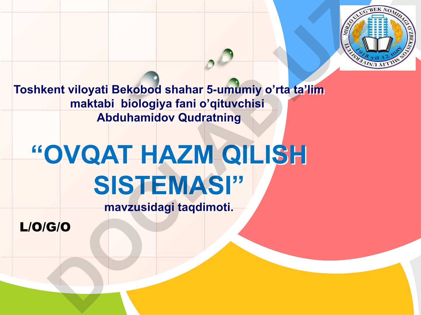 Ovqat hazm qilish sistemasi