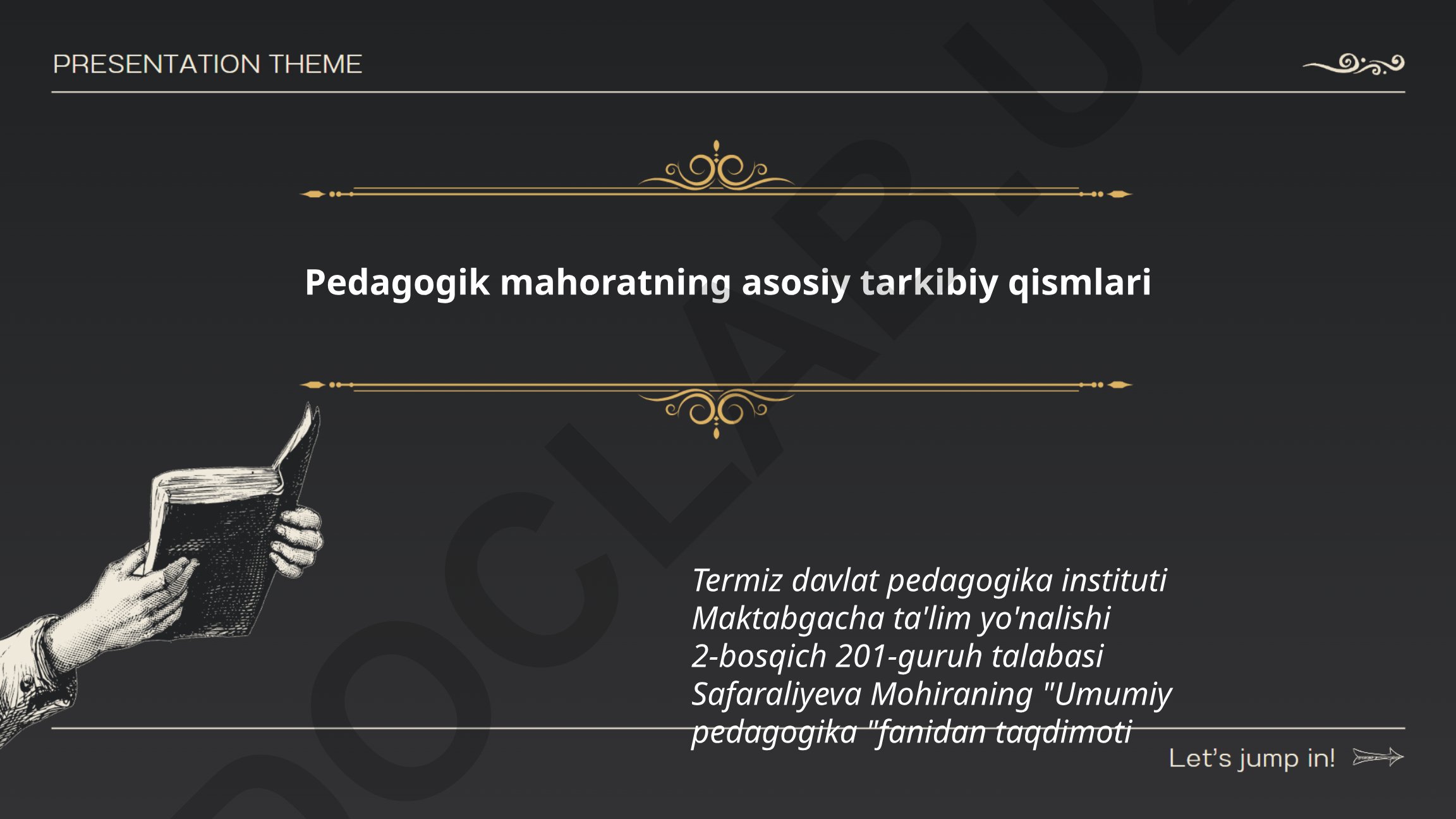 Pedagogik mahoratning asosiy tarkibiy qismlari