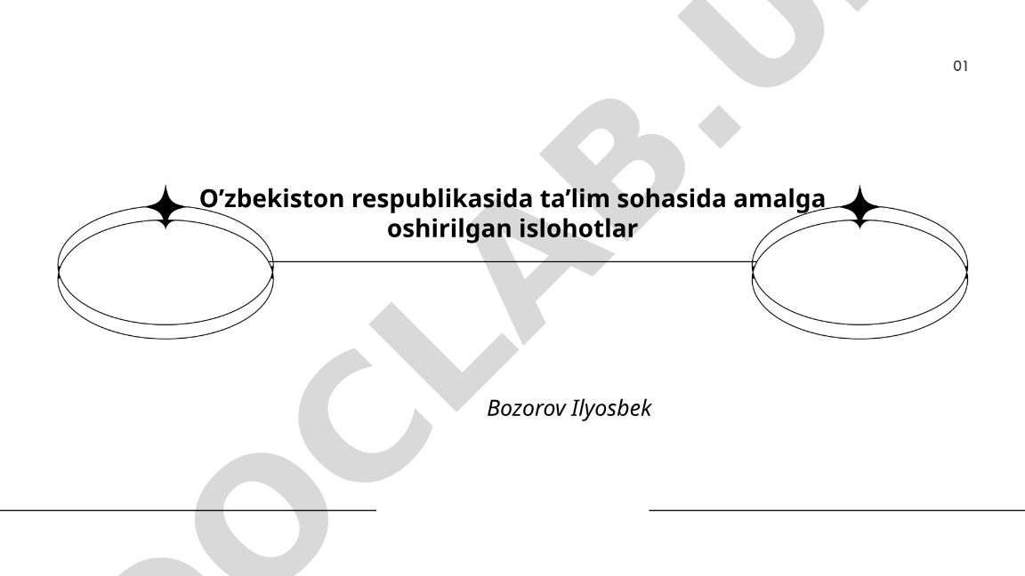 O'zbekiston respublikasida ta'lim sohasida amalga oshirilgan islohotlar
