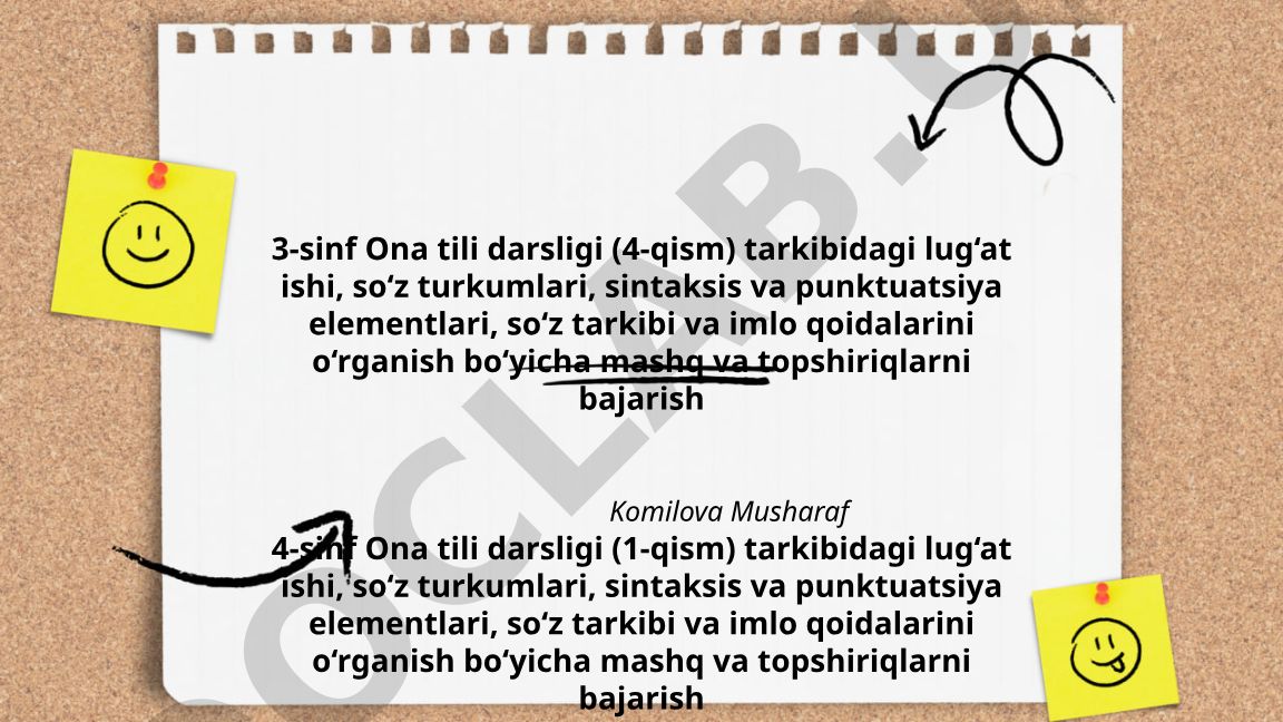 3-4-sinflar Ona tili darsliklari bo'yicha mashq va topshiriqlar