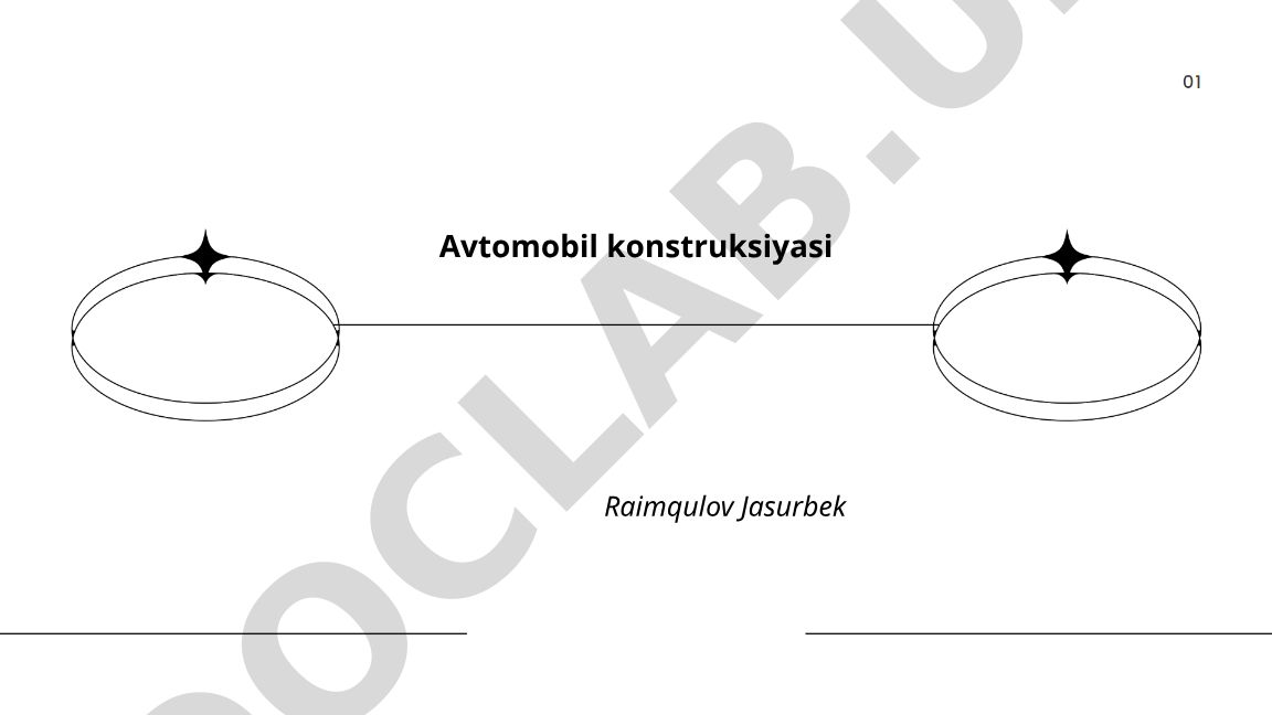 Avtomobil konstruksiyasi asoslari va turlari