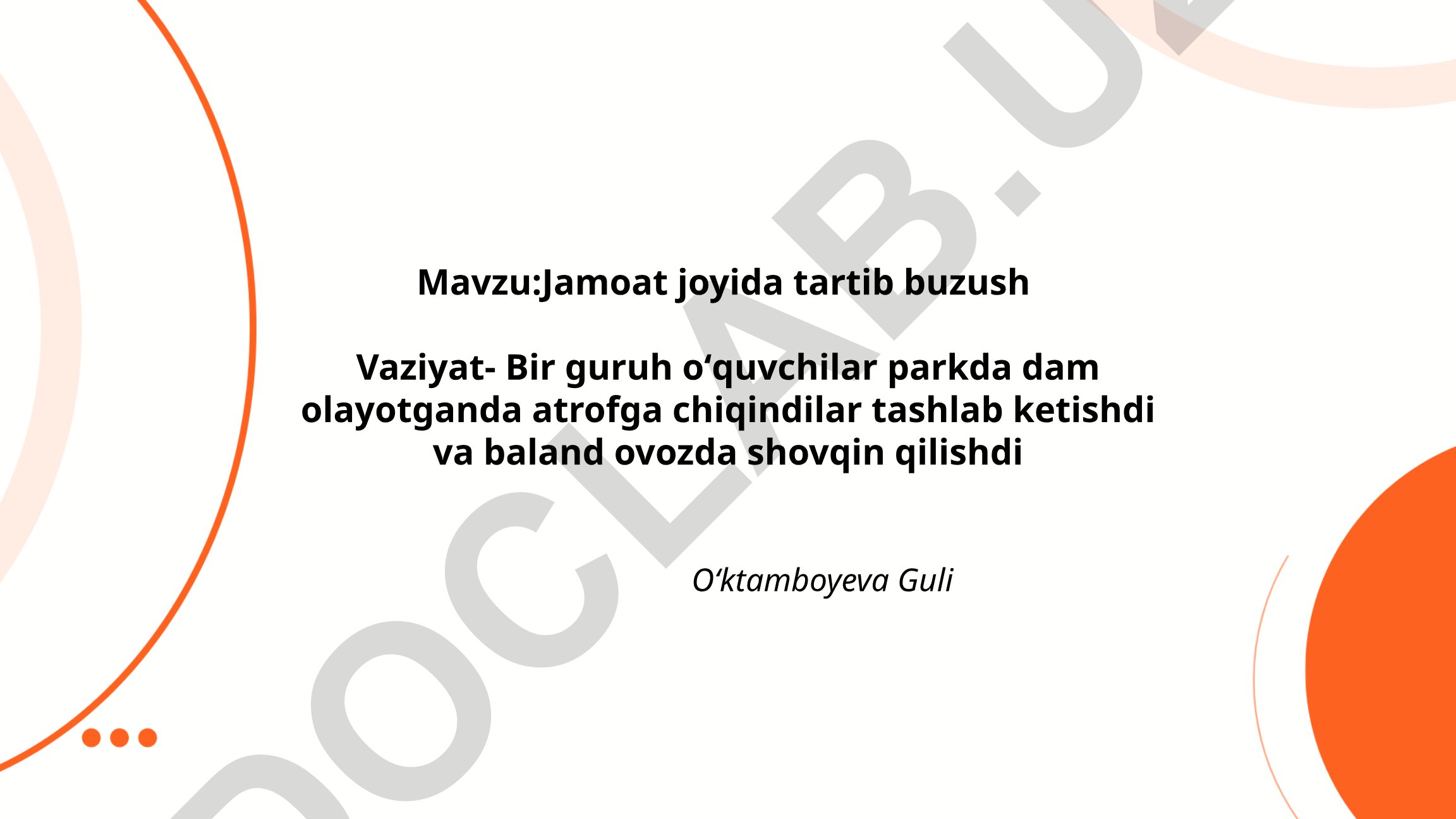 Jamoat joyida tartib buzush