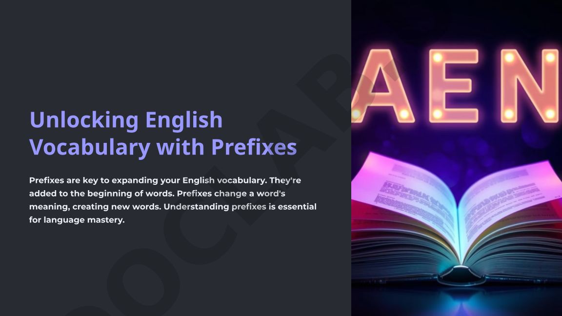Unlocking English Vocabulary with Prefixes