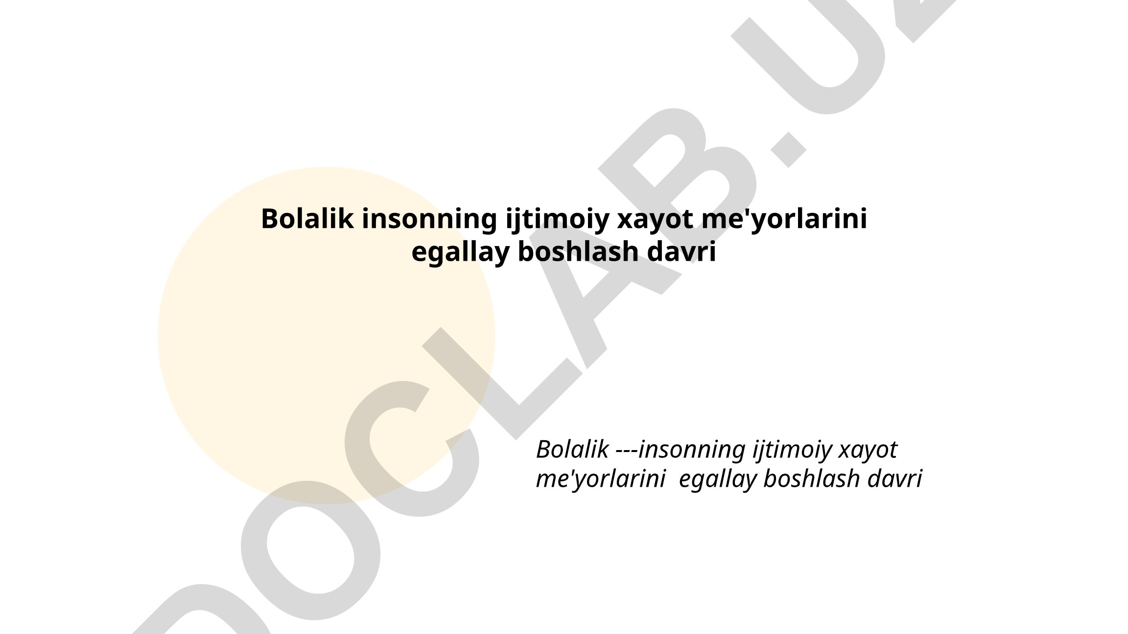 Bolalik davrida ijtimoiy me'yorlar tushunchasi
