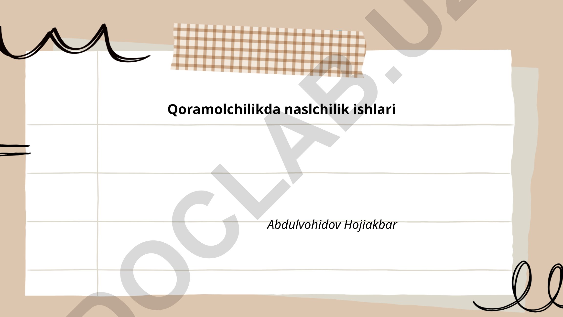 Qoramolchilikda naslchilik ishlari