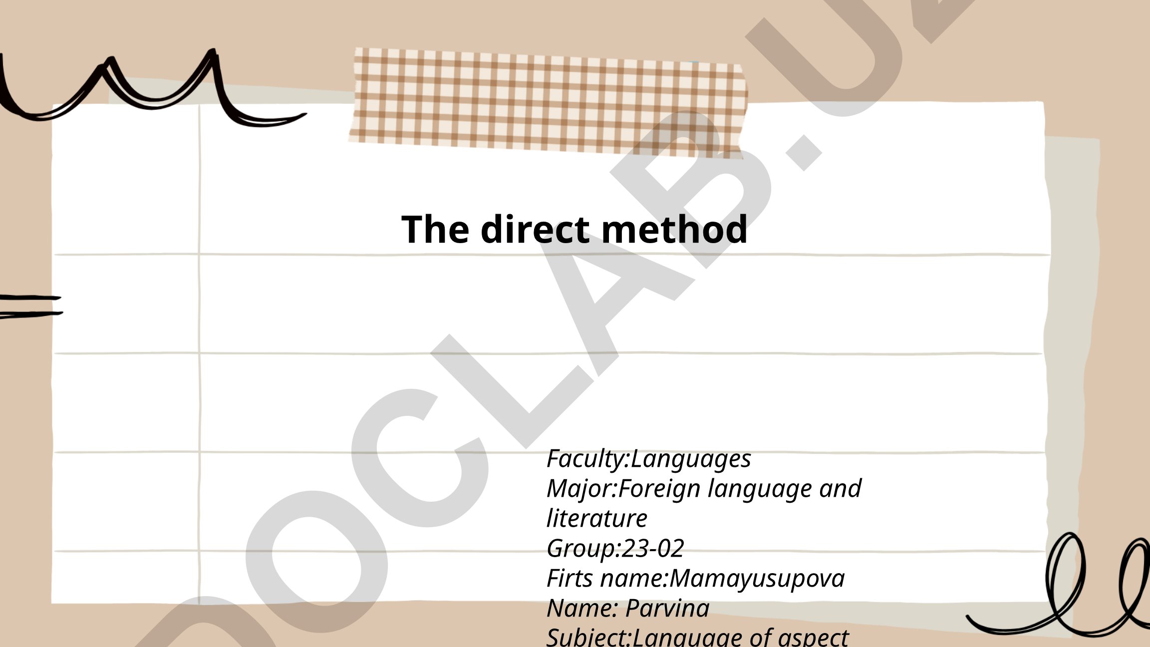 The Direct Method in Language Teaching