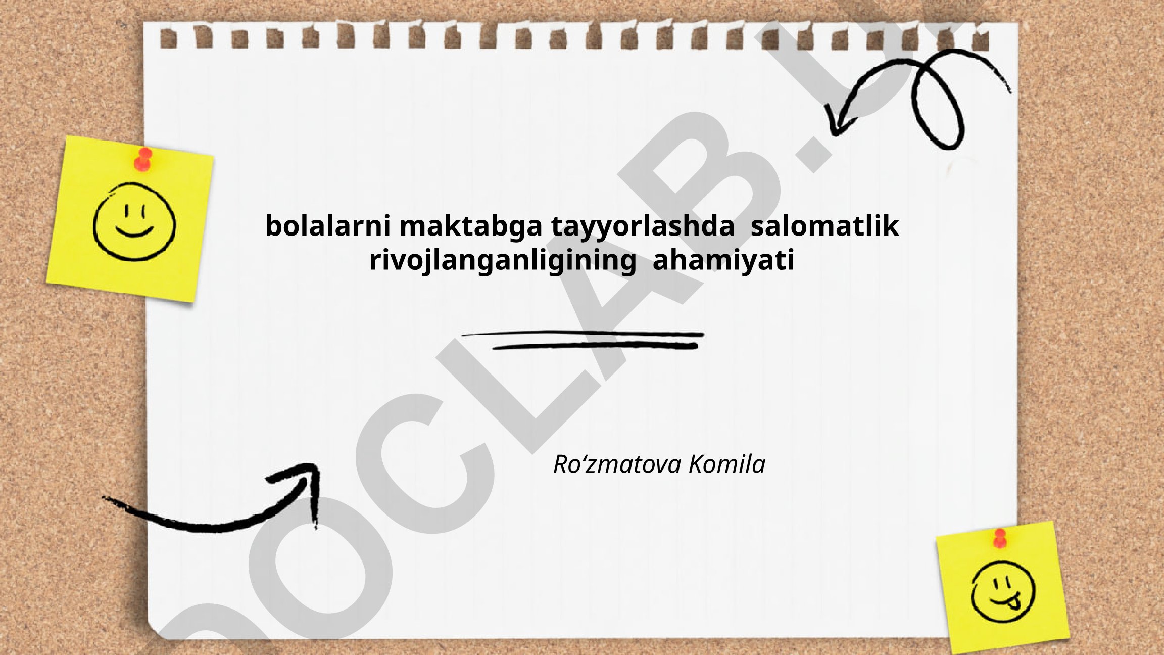 Bolalarni maktabga tayyorlashda salomatlik rivojlanganligining ahamiyati
