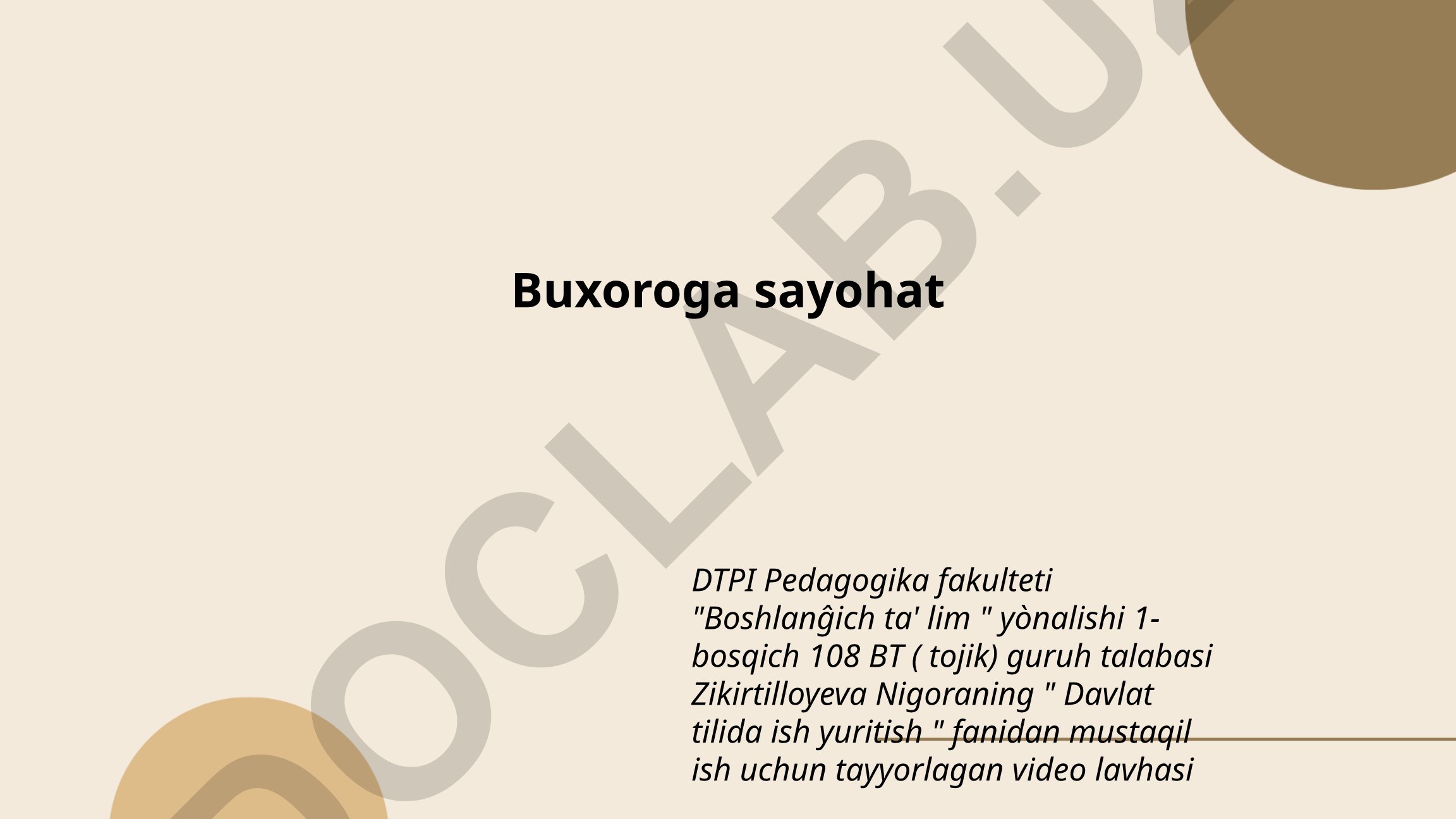 Buxoro tarixi va me'moriy obidalari