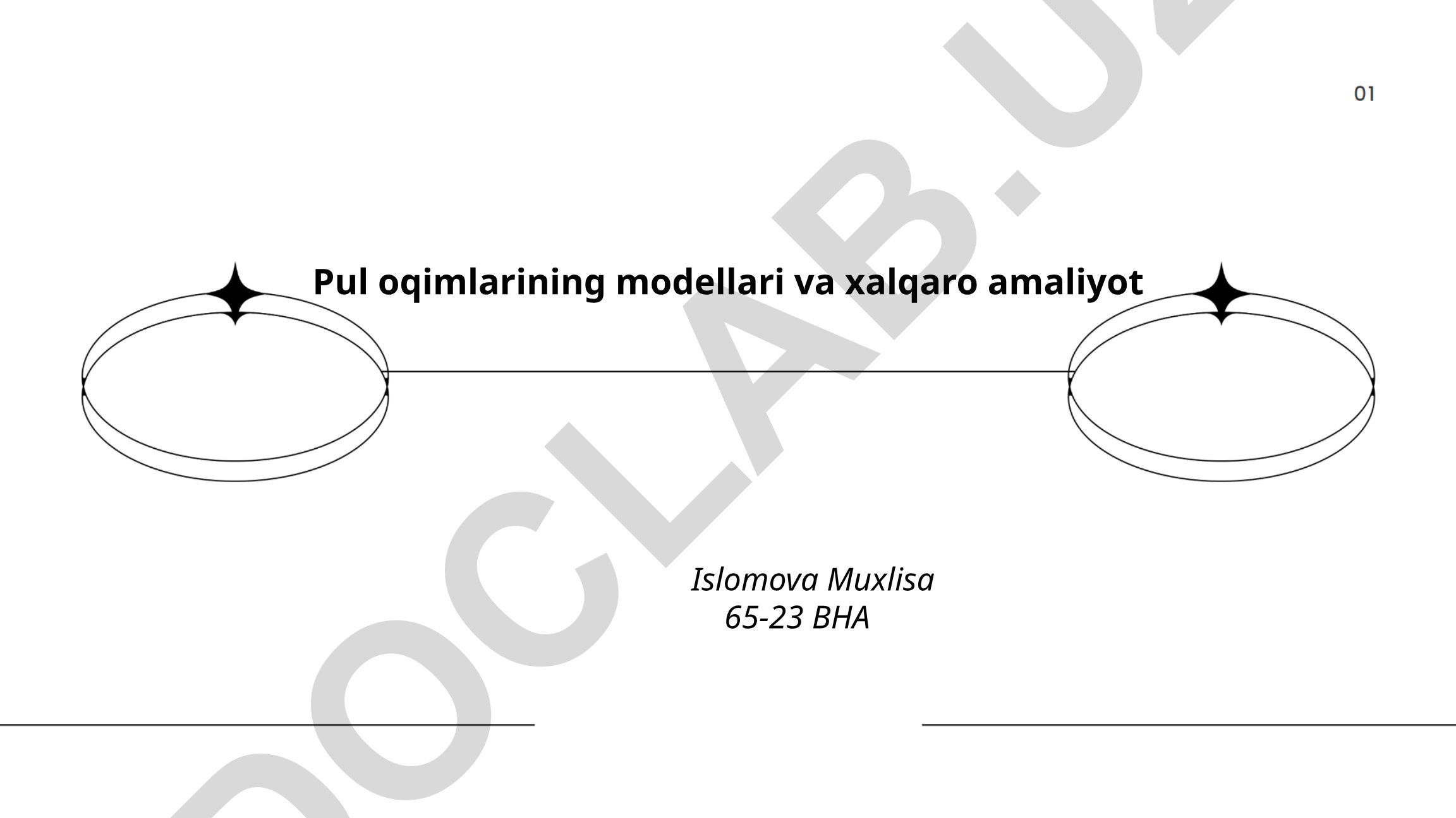 Pul oqimlarining modellari va xalqaro amaliyot