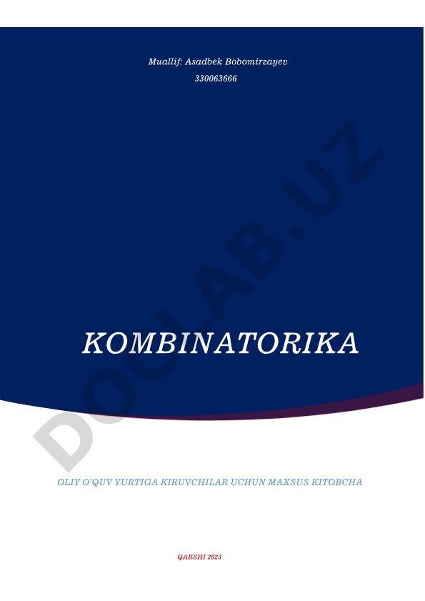 Kombinatorika: yig'indi va ko'paytma qoidalari