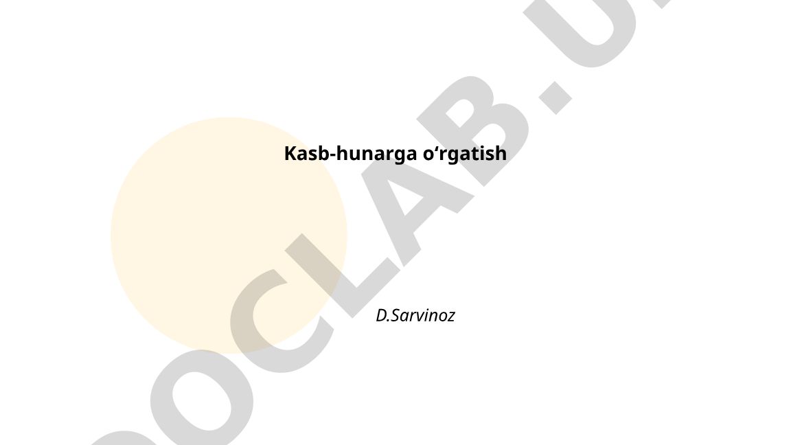 Kasb-hunarga o'rgatishning maqsadi, vazifalari va tashkil etish usullari