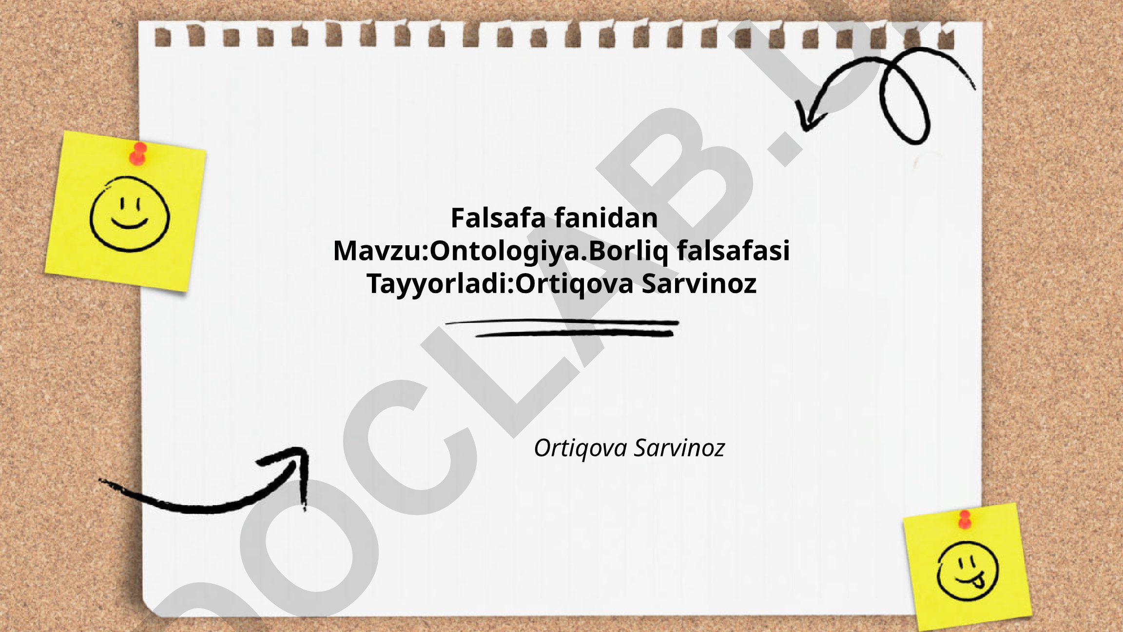 Ontologiya. Borliq falsafasi