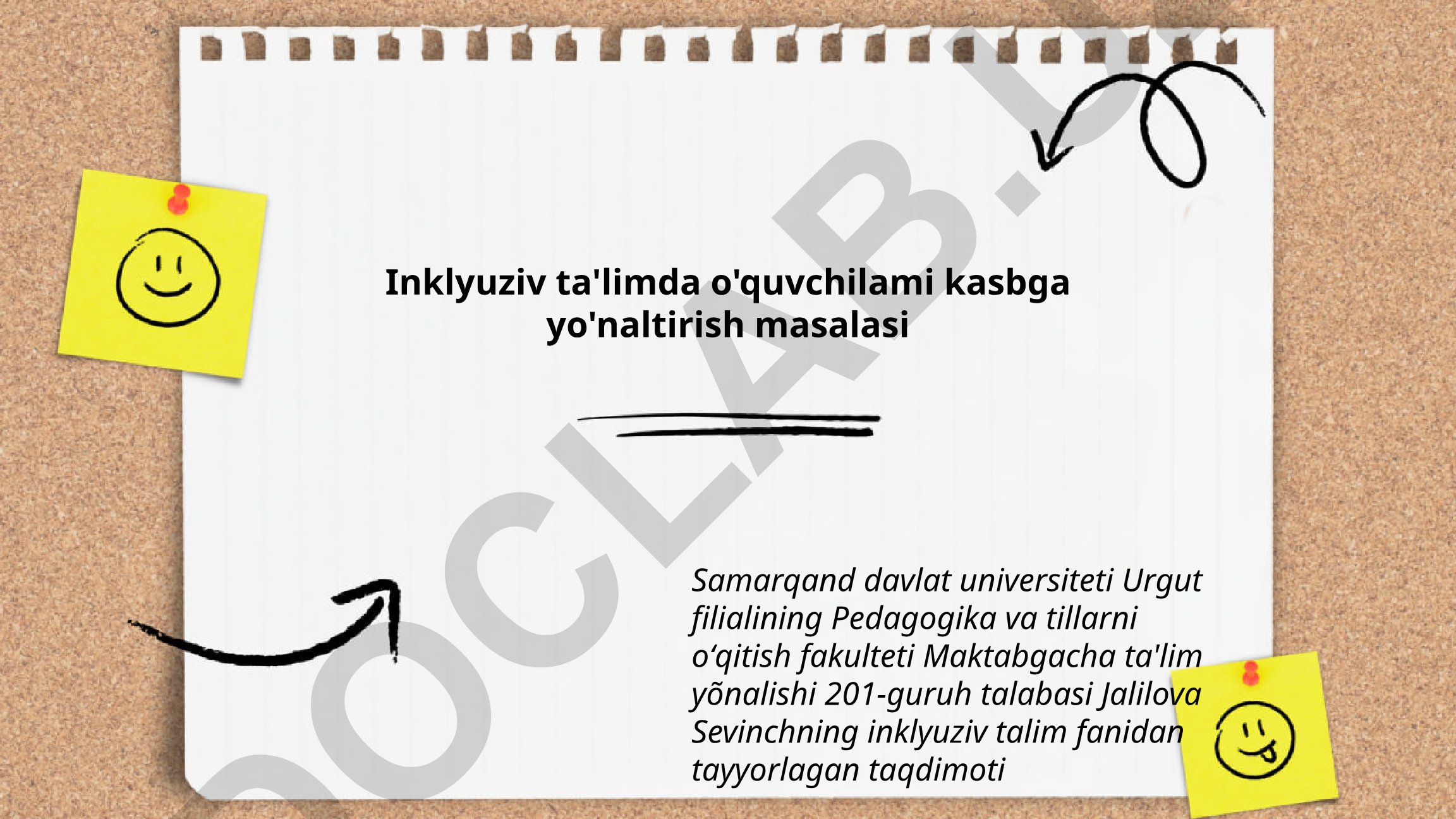 Inklyuziv ta'limda o'quvchilarni kasbga yo'naltirish masalasi