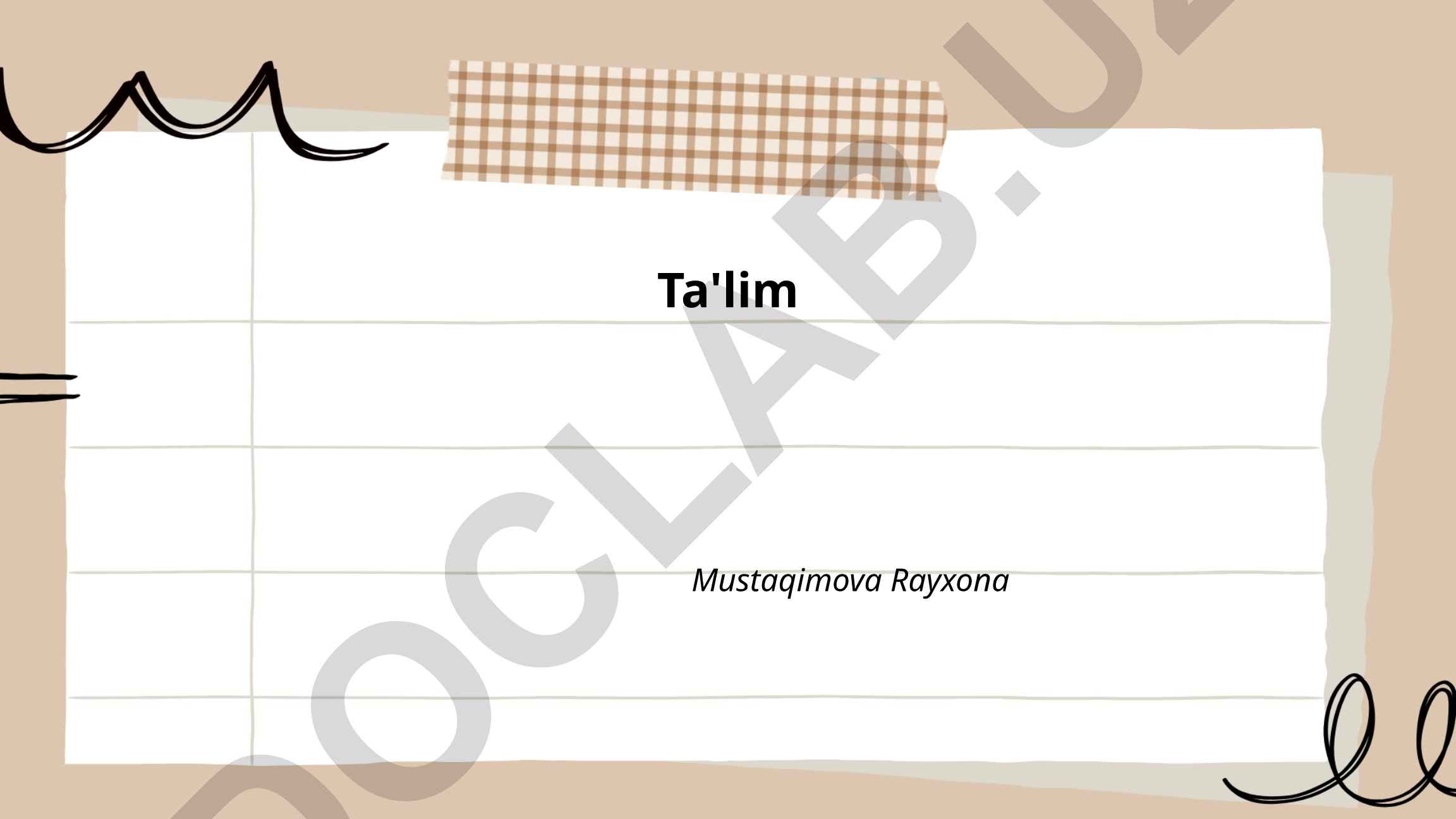 O'zbekistonda ta'lim tizimi va boshlang'ich ta'lim