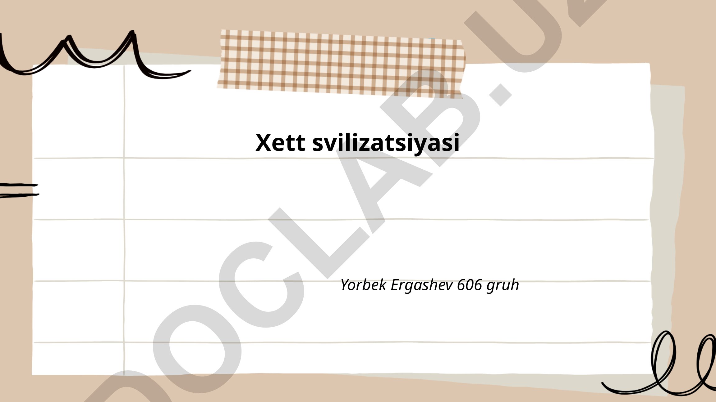 Xett sivilizatsiyasi tarixi va madaniyati