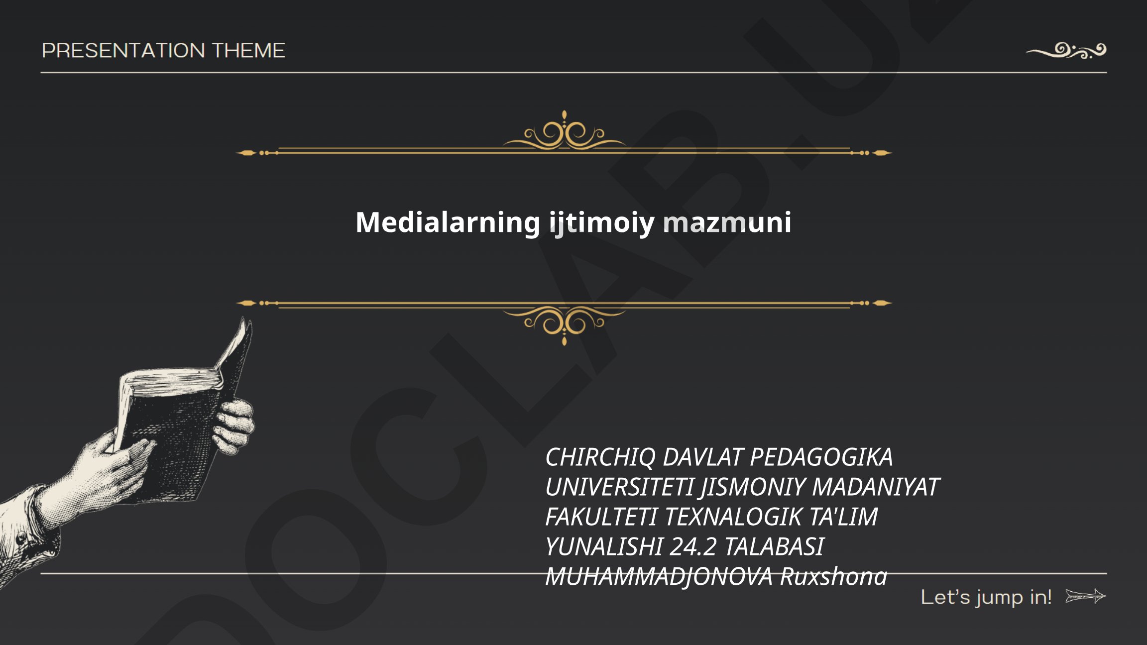 Medialarning ijtimoiy mazmuni