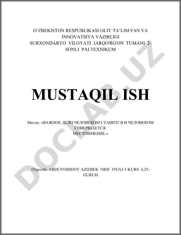 Shaxsiy olmoshlar va insonning harakatdagi roli
