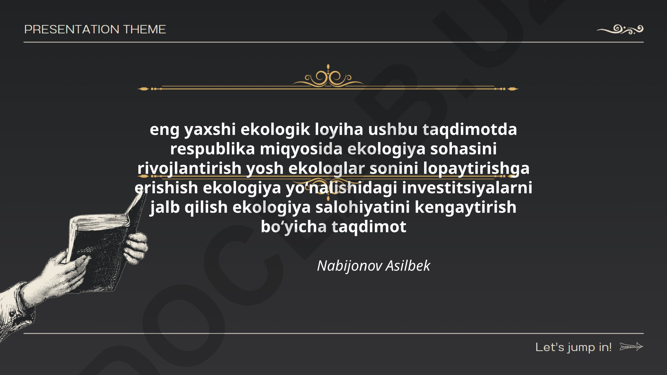 Respublika miqyosida ekologiya sohasini rivojlantirish strategiyasi