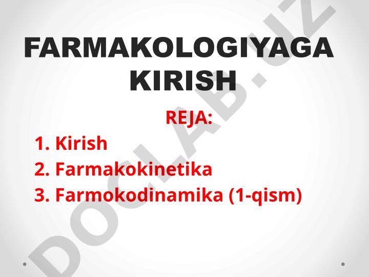 Farmakologiyaga kirish