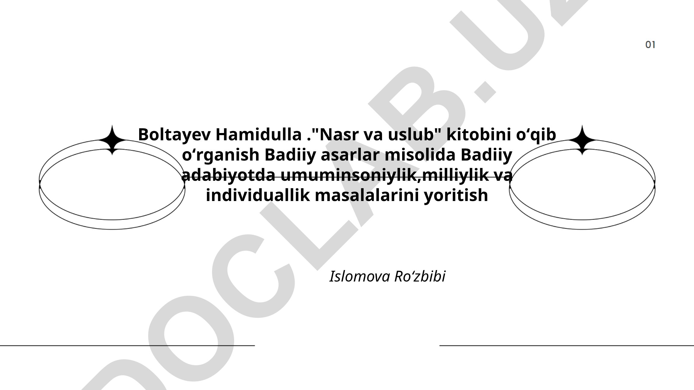 Badiiy adabiyotda umuminsoniylik, milliylik va individuallik masalalarini yoritish