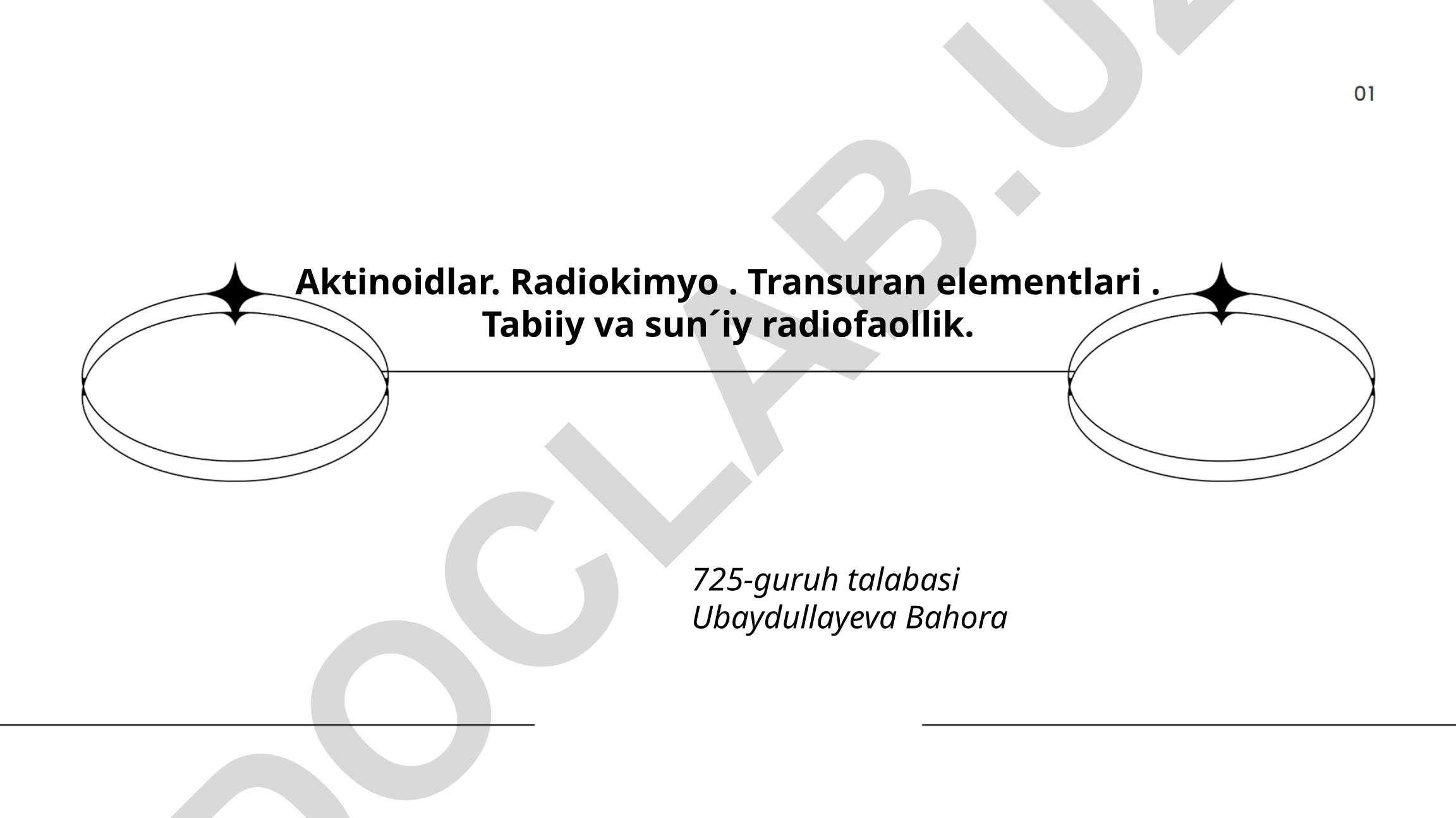 Aktinoidlar, radiokimyo va transuran elementlari