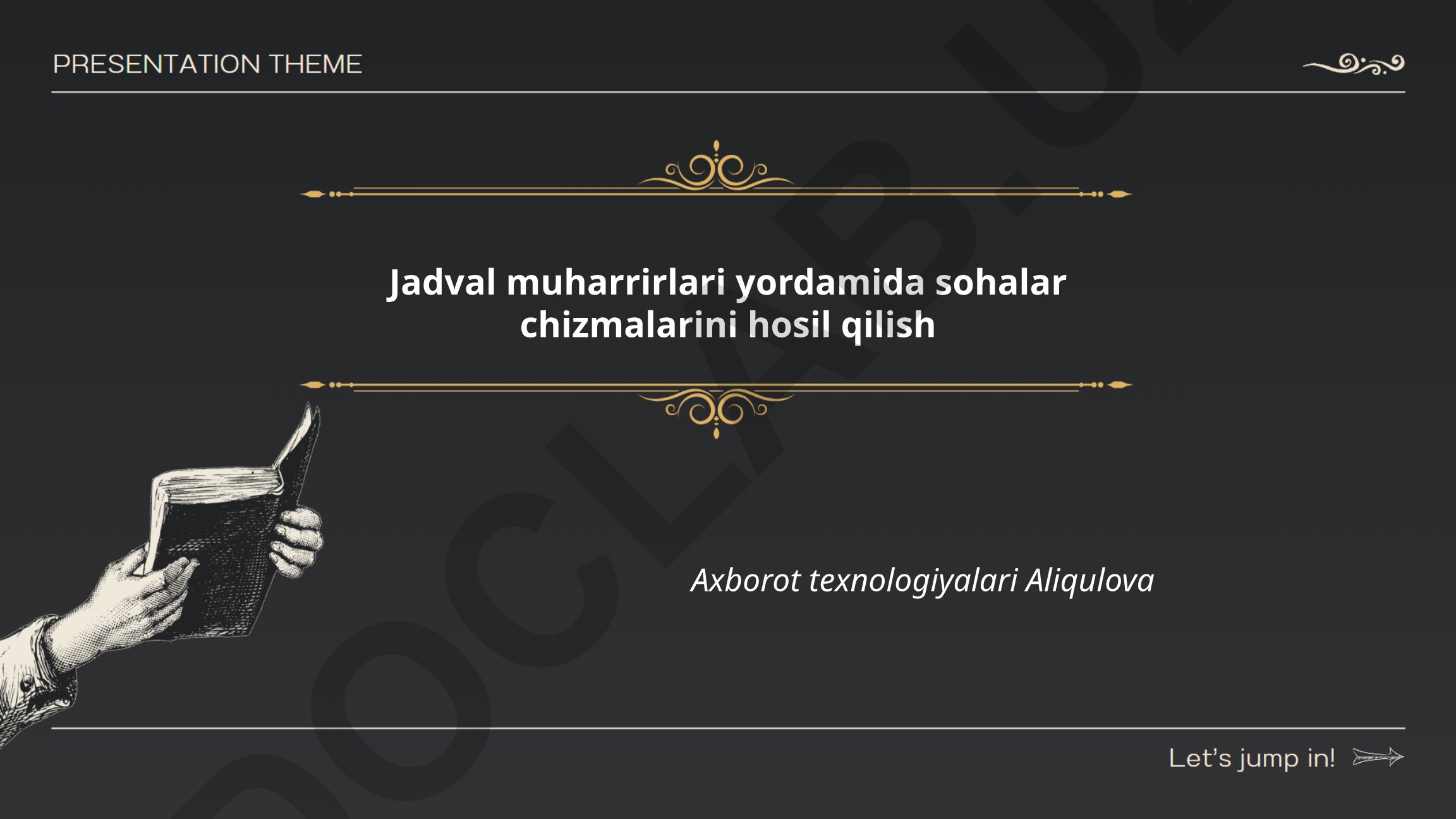Jadval muharrirlari yordamida sohalar chizmalarini hosil qilish