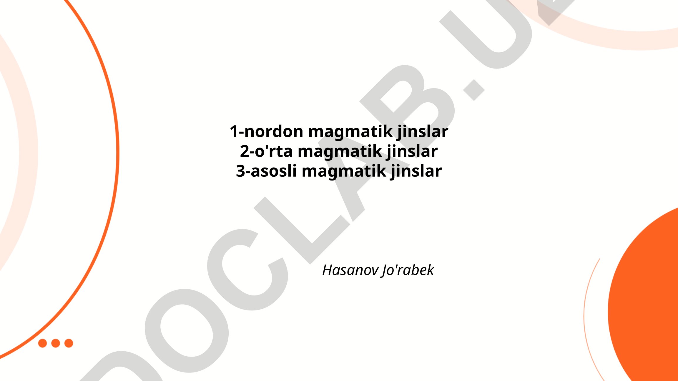 Nordon, o'rta va asosli magmatik jinslar