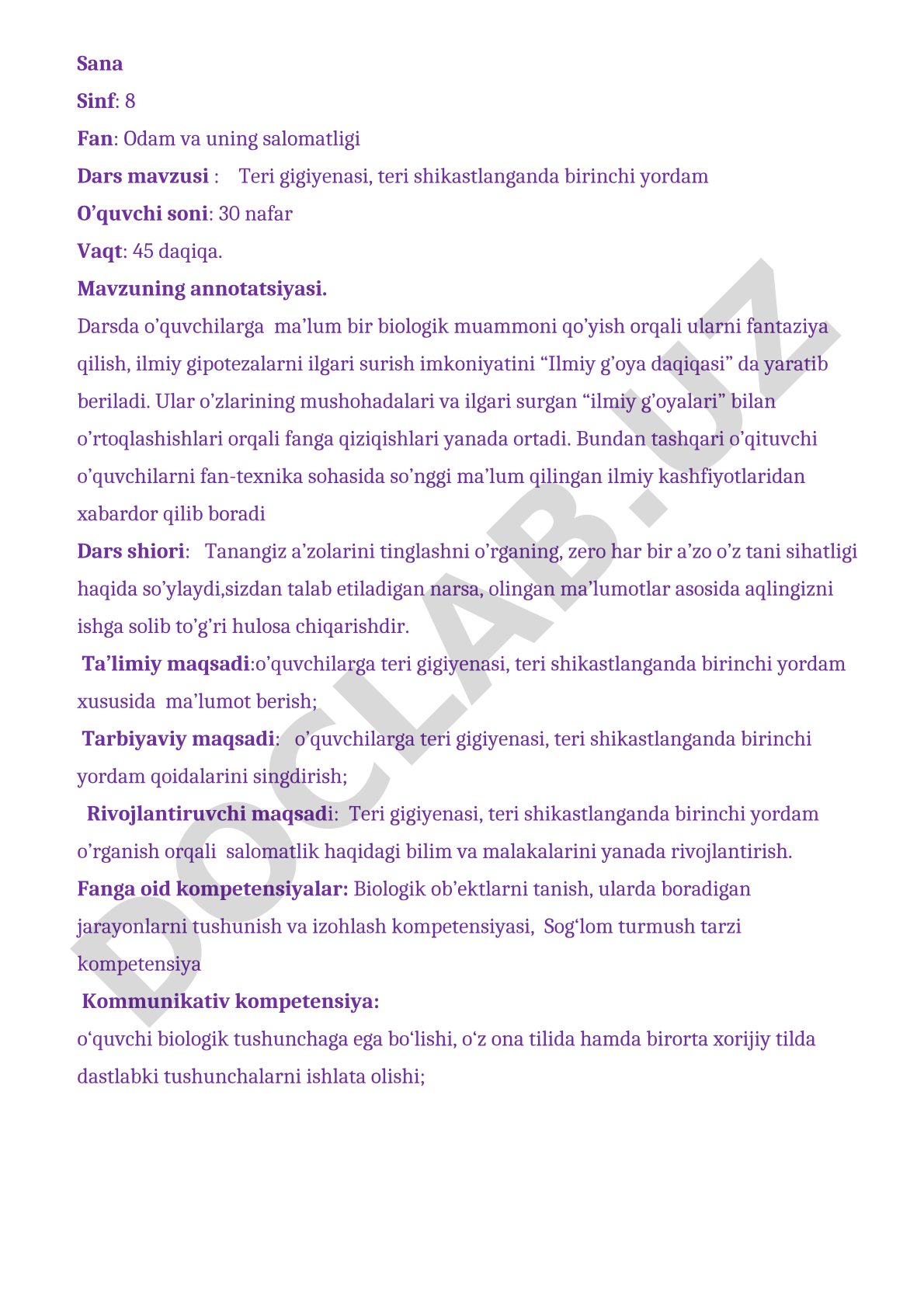 Teri gigiyenasi, teri shikastlanganda birinchi yordam