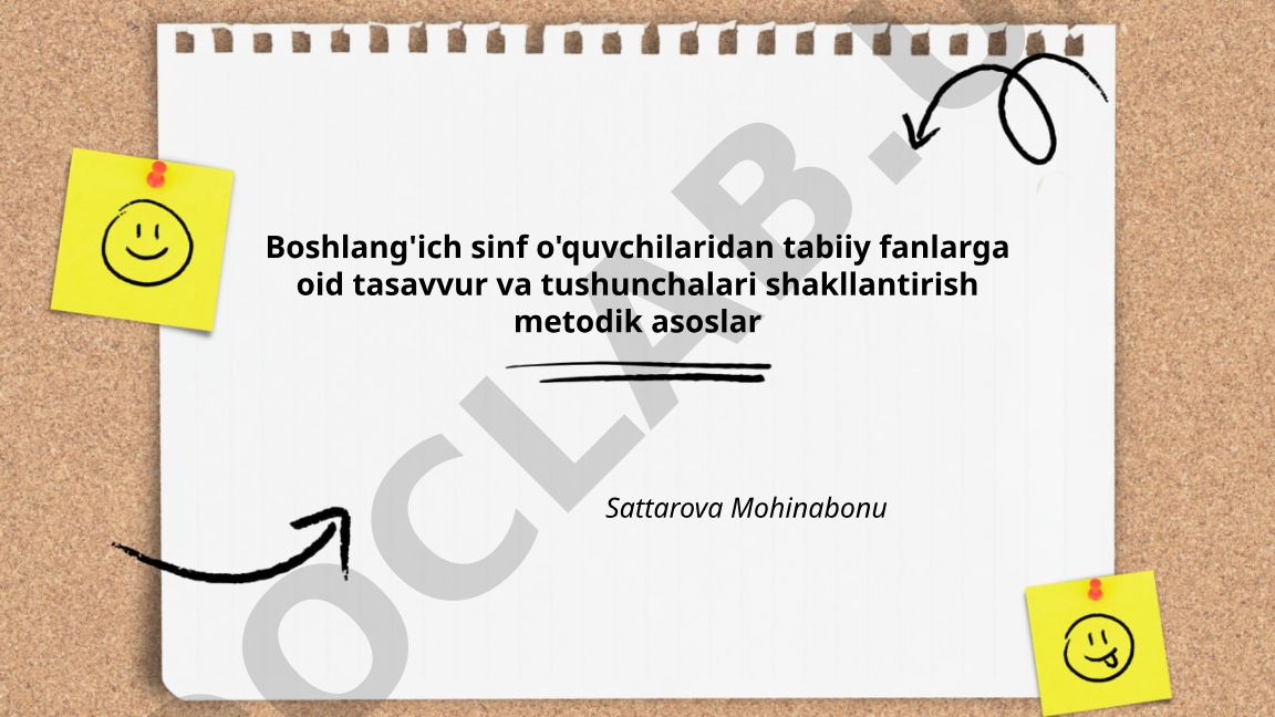 Boshlang'ich sinf o'quvchilarida tabiiy fanlar tushunchalarini shakllantirish metodikasi